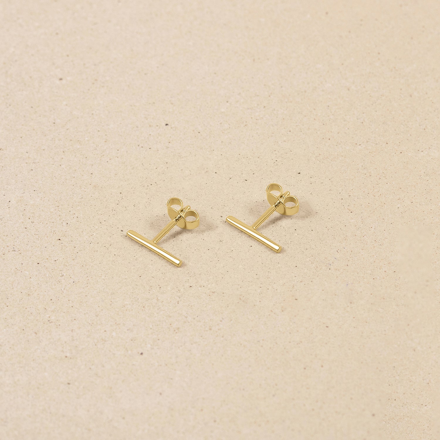 Twist Bar Stud Earrings | 14k Gold