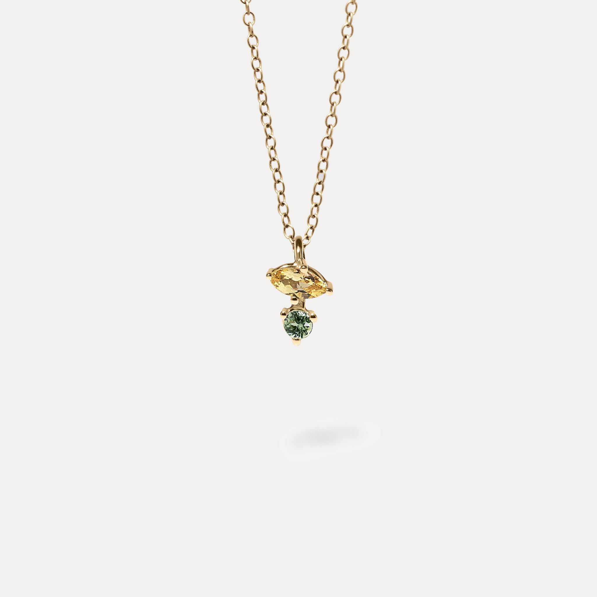 Citrine & Green Sapphire Joy Pendant | 14k Gold
