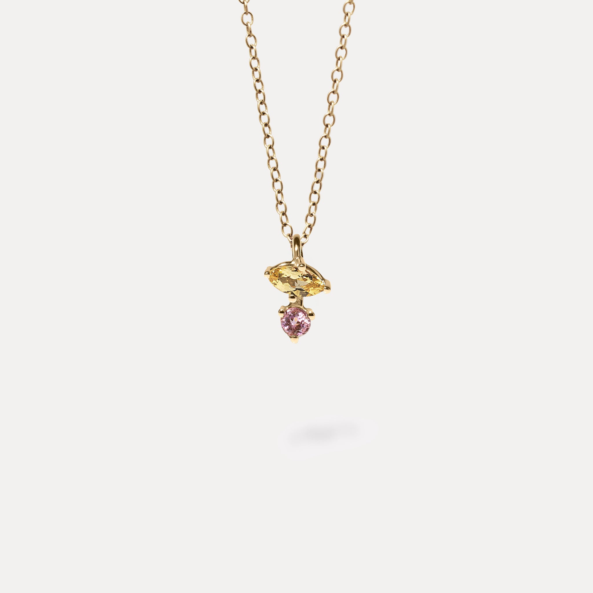 Citrine & Pink Tourmaline Joy Necklace | 14k Gold