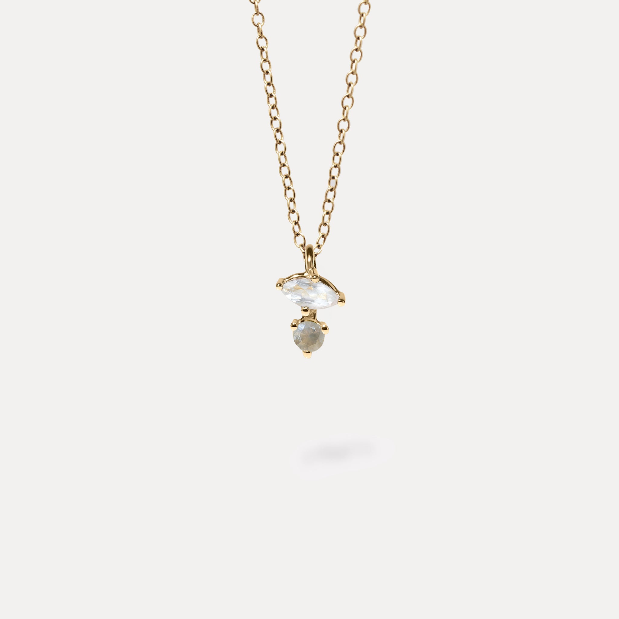 Moonstone & Gray Moonstone Joy Necklace | 14k Gold