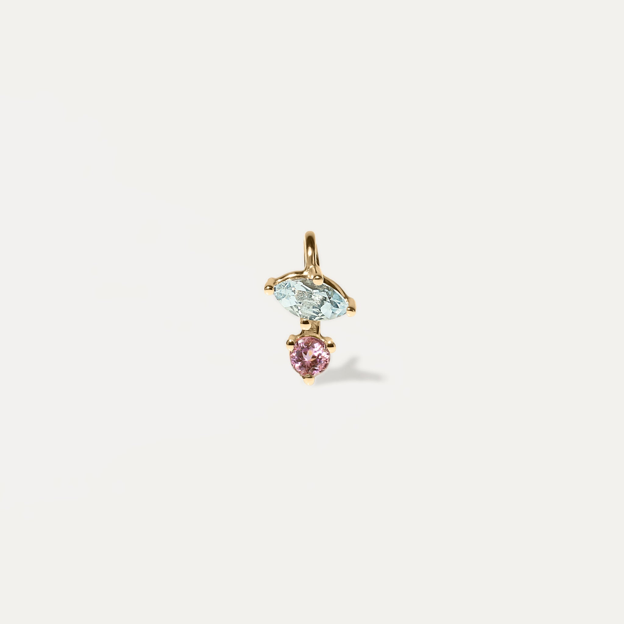 Aquamarine & Pink Tourmaline Joy Pendant | 14k Gold