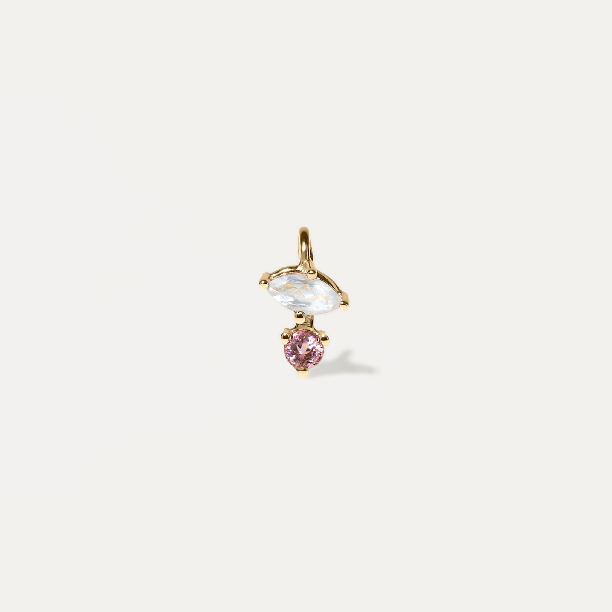 Moonstone & Pink Tourmaline Joy Pendant | 14k Gold