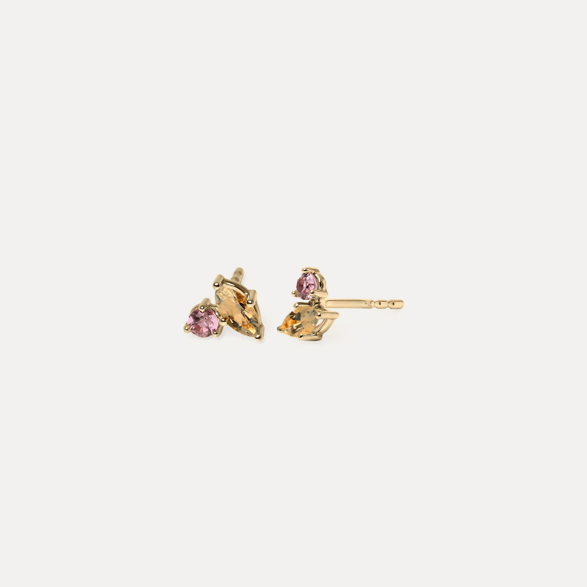 Joy Studs Citrine & Torumaline