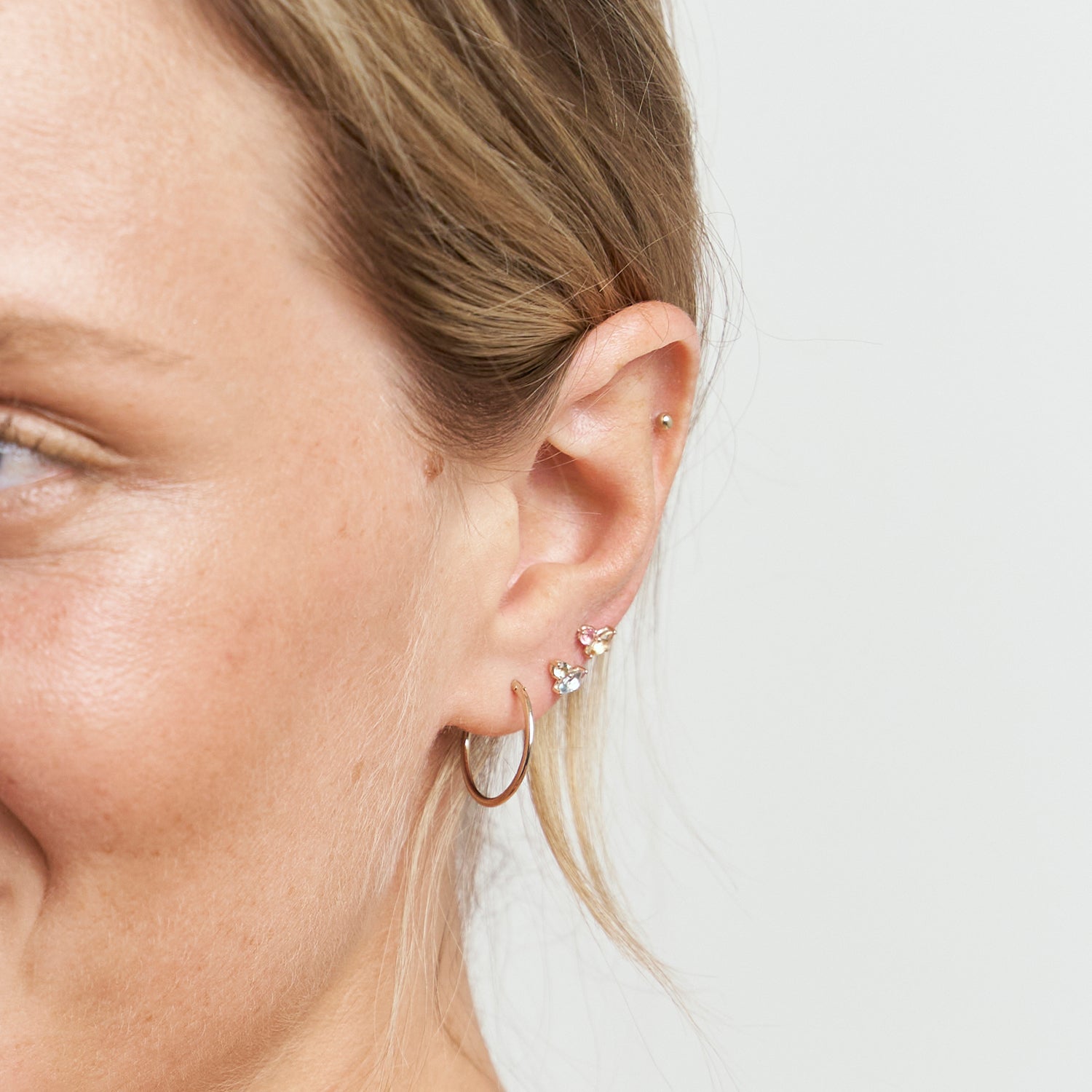 Citrine & Pink Tourmaline Joy Stud Earrings | 14k Gold