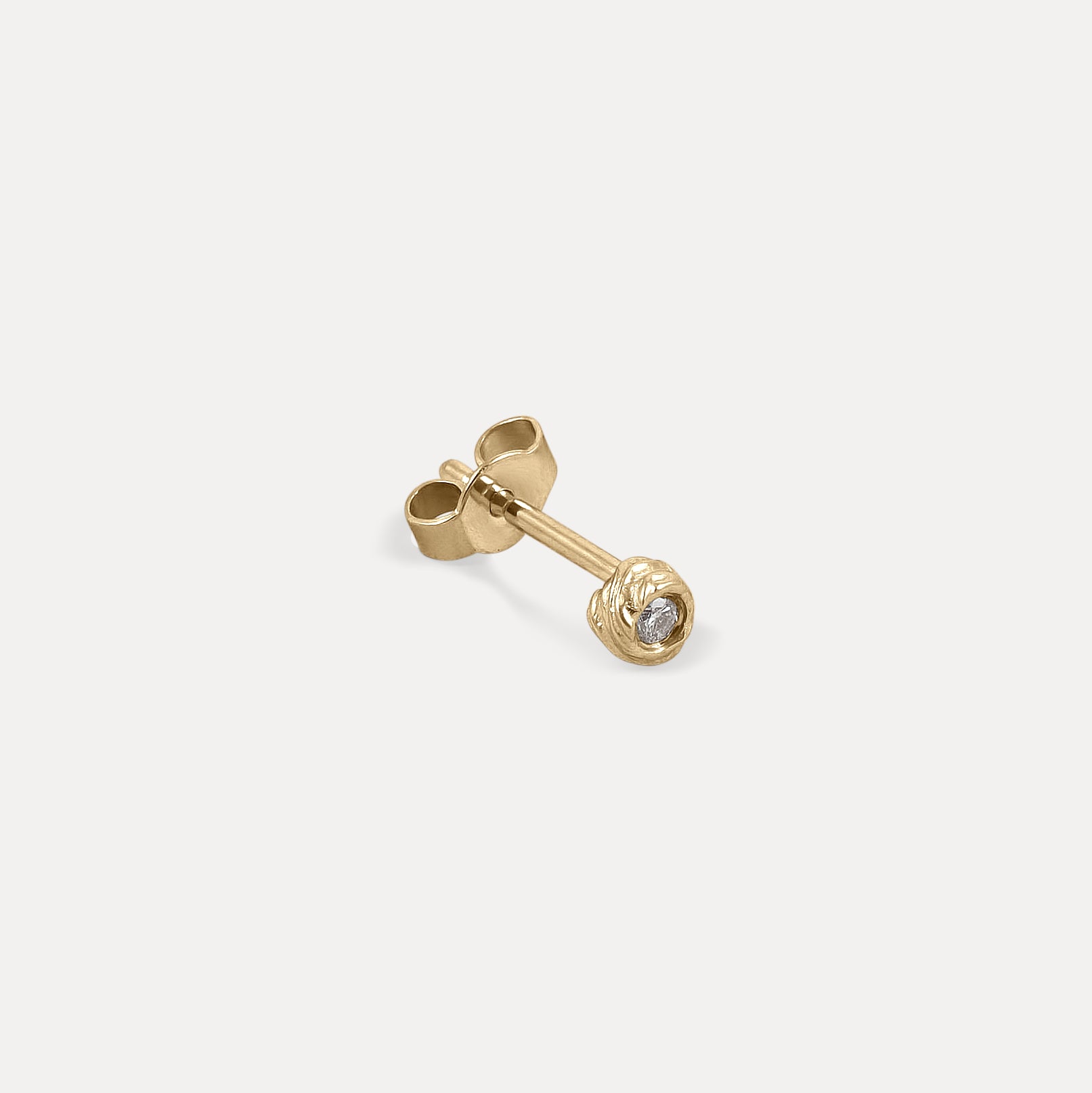Diamond Mater Stud Earrings - Single | 14k Gold