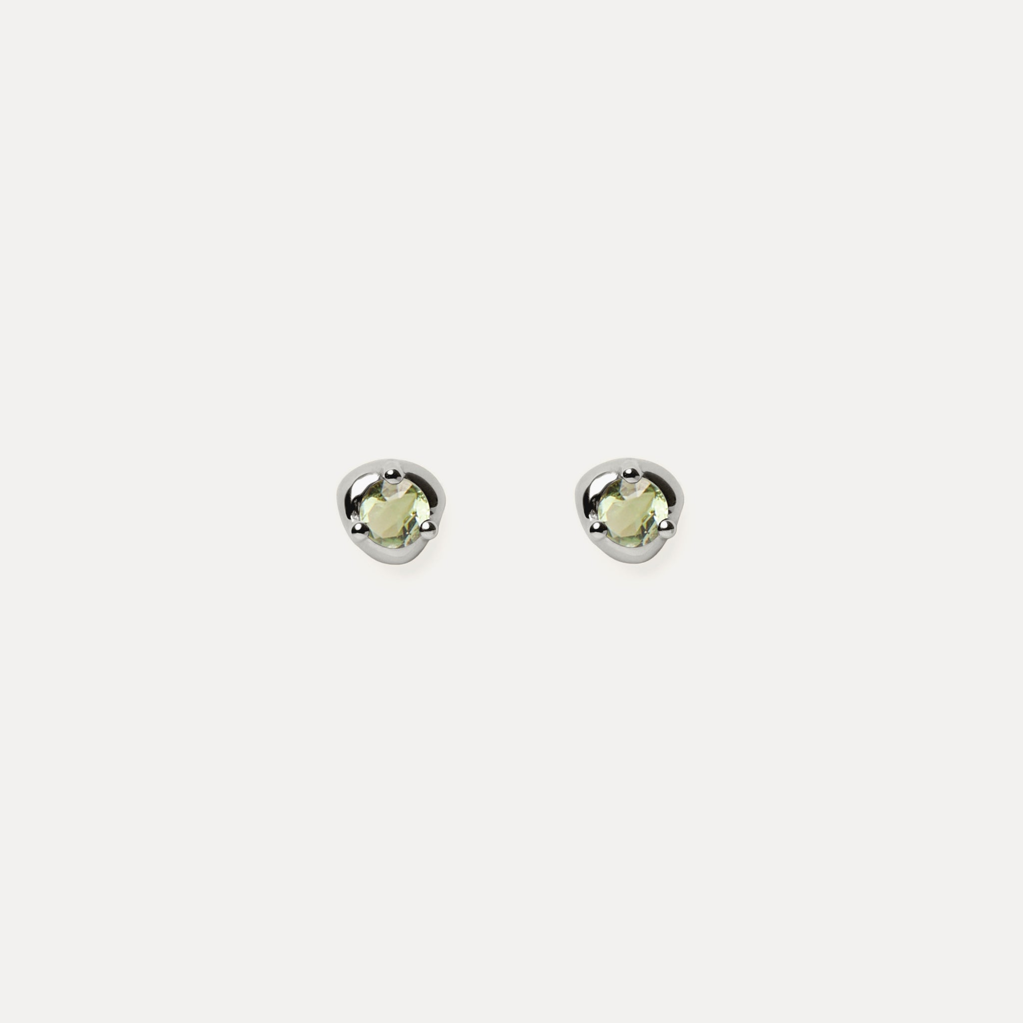 Green Tourmaline Stone Fluid Studs