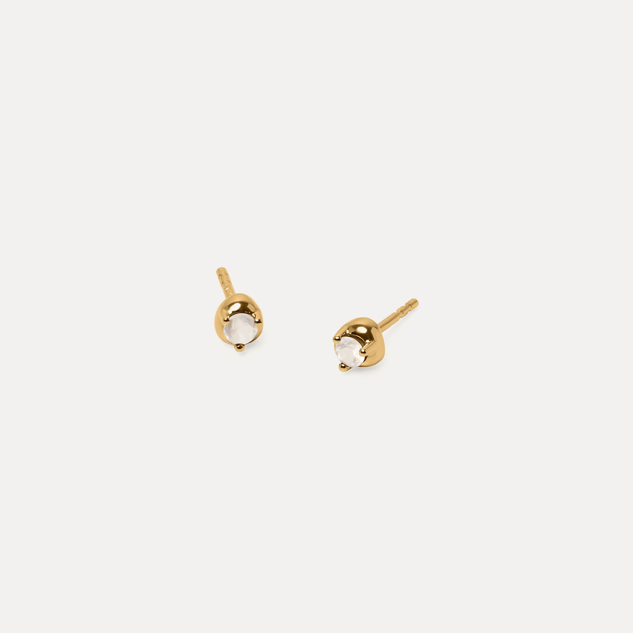 Moonstone Stone Fluid Stud Earrings