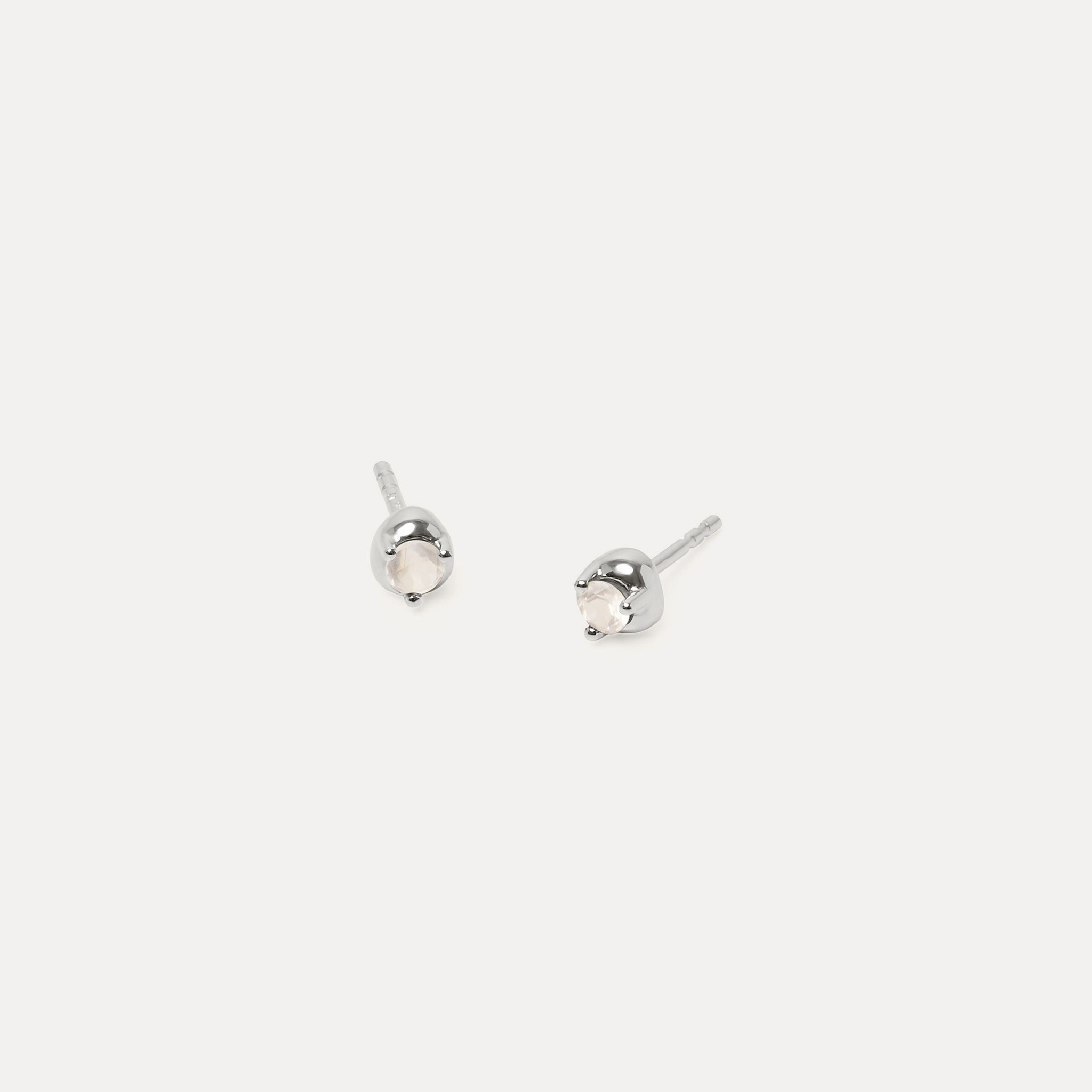 Moonstone Stone Fluid Stud Earrings