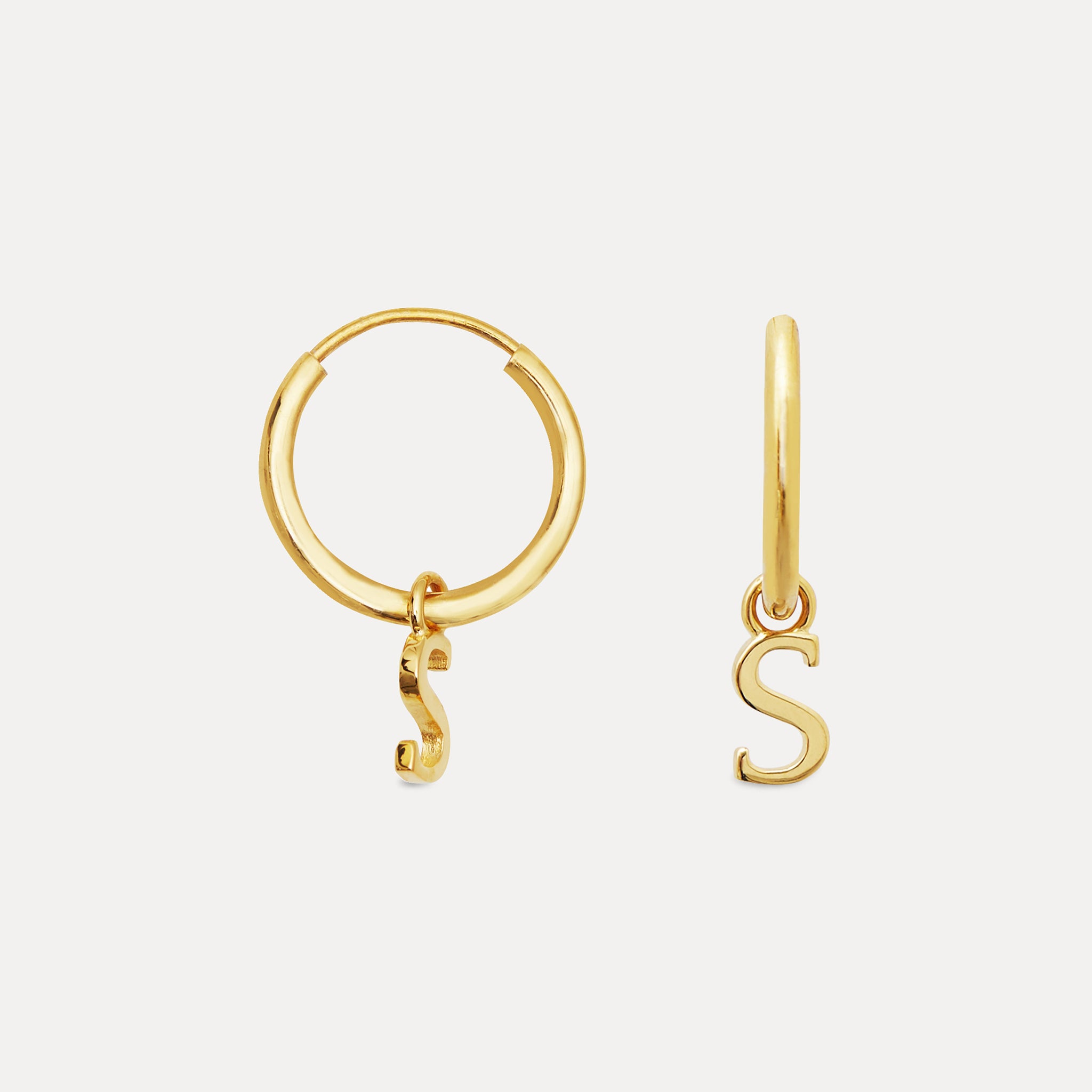 Mini Initial Hoop Earrings Small