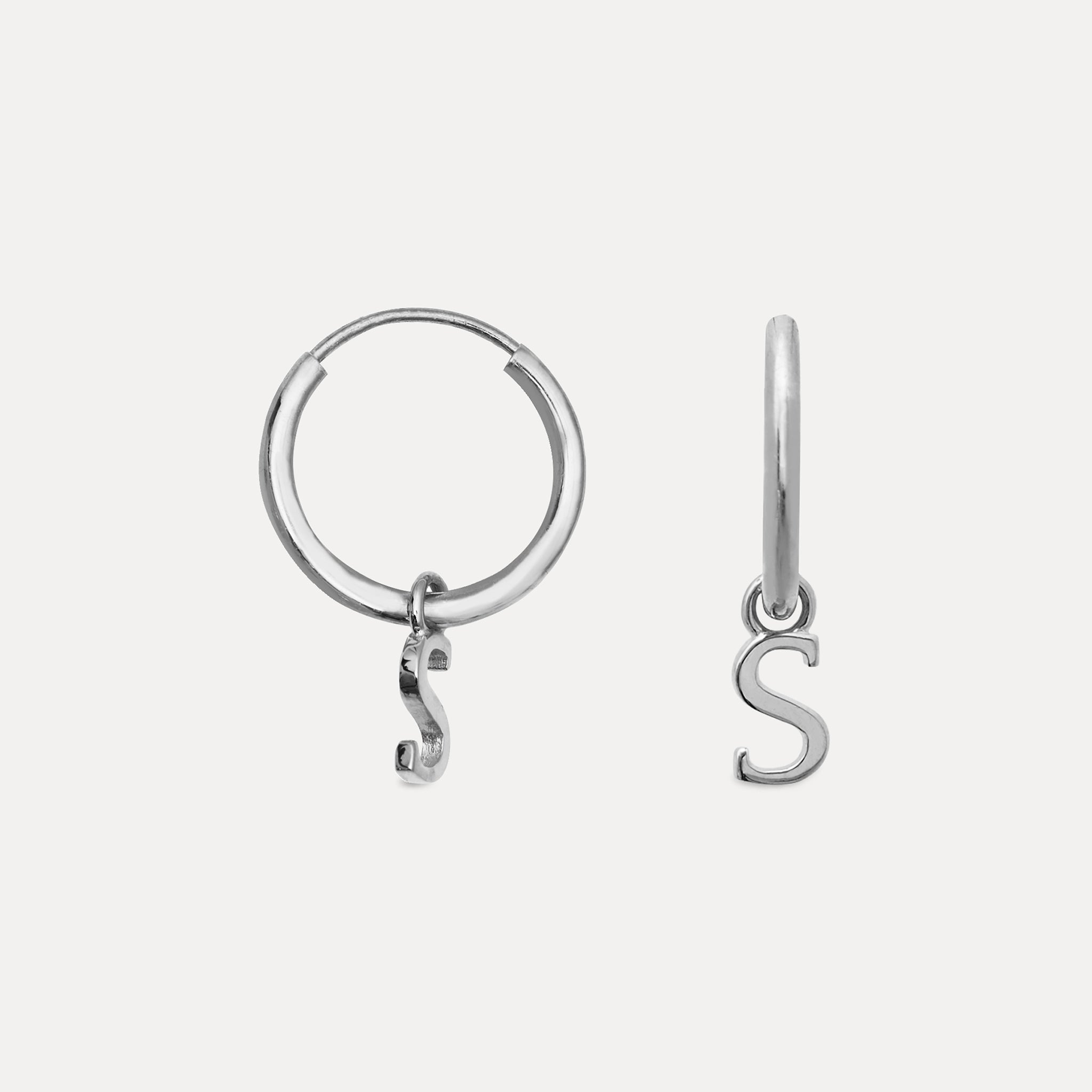 Mini Initial Hoop Earrings Small