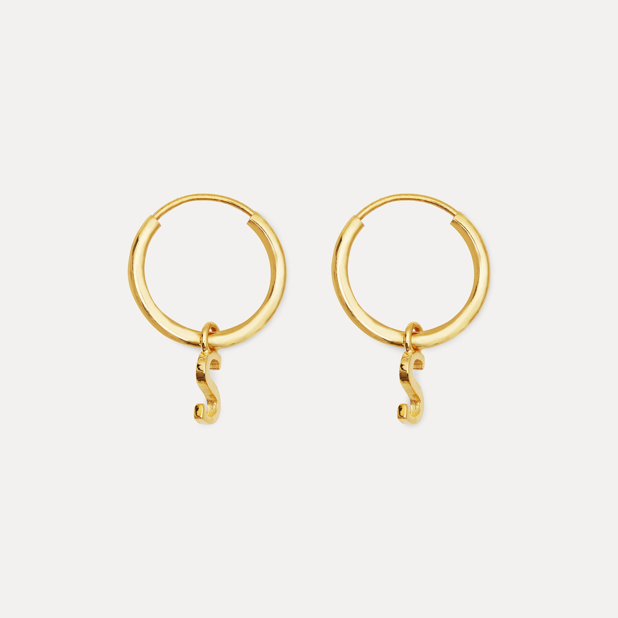Mini Initial Hoop Earrings Small