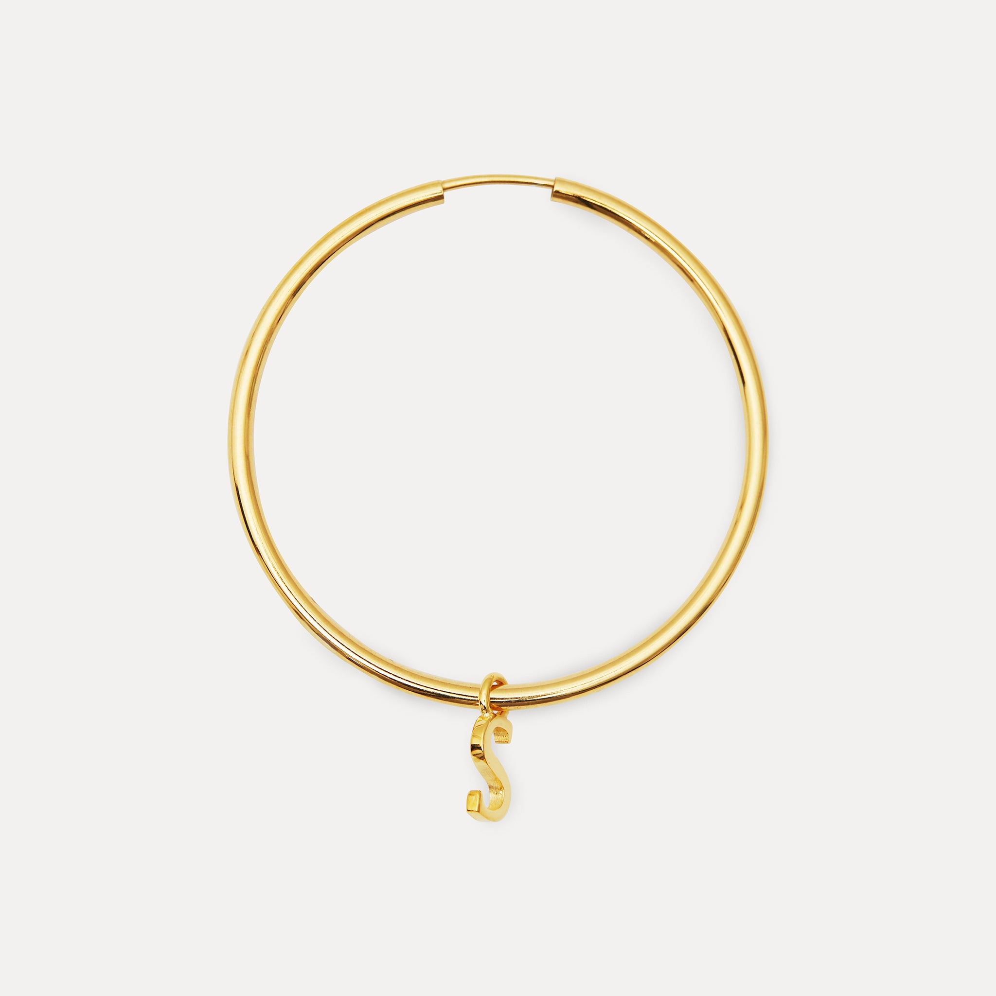 Mini Initial Hoop Earrings Big - Single