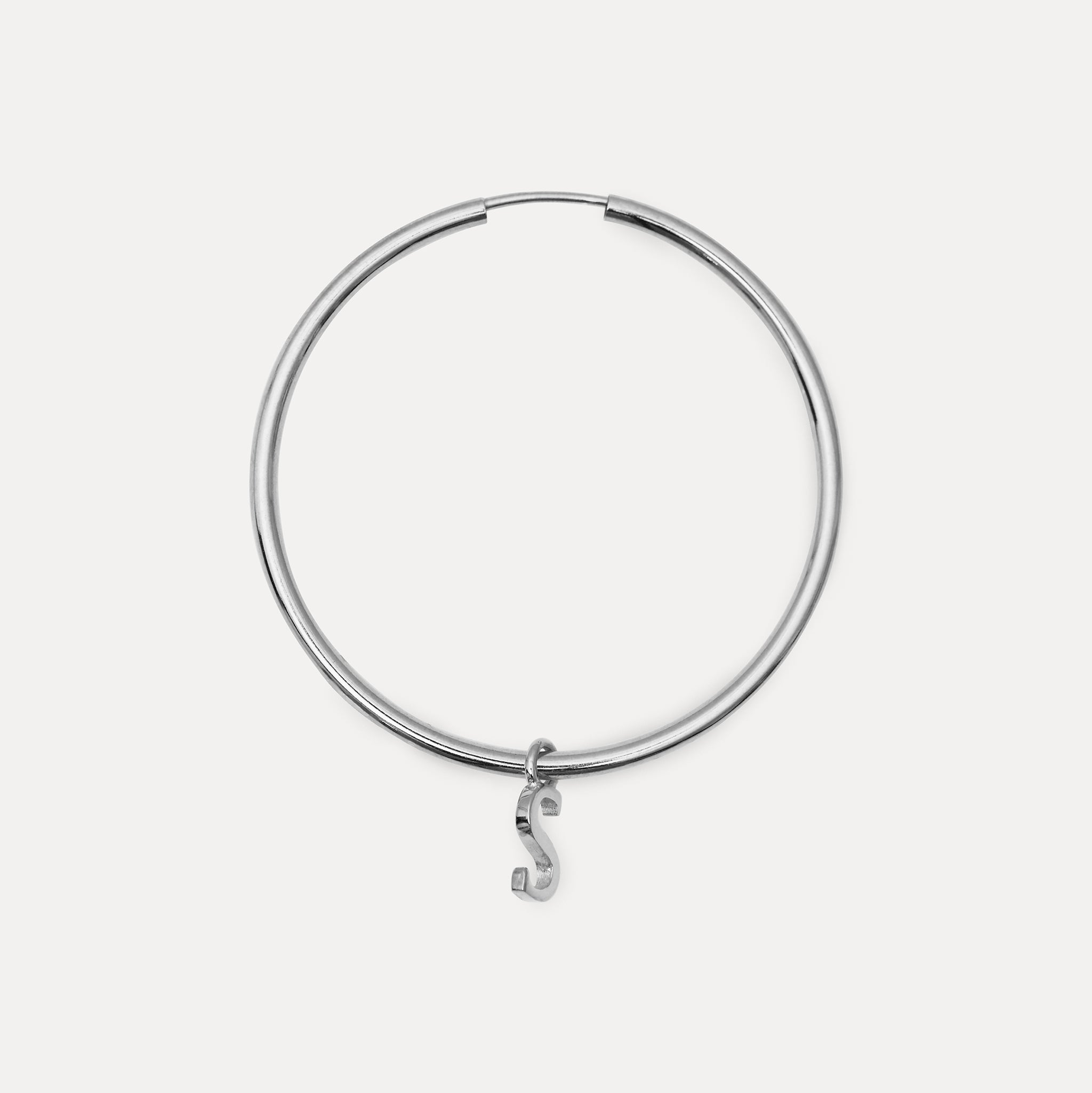 Mini Initial Hoop Earrings Big - Single