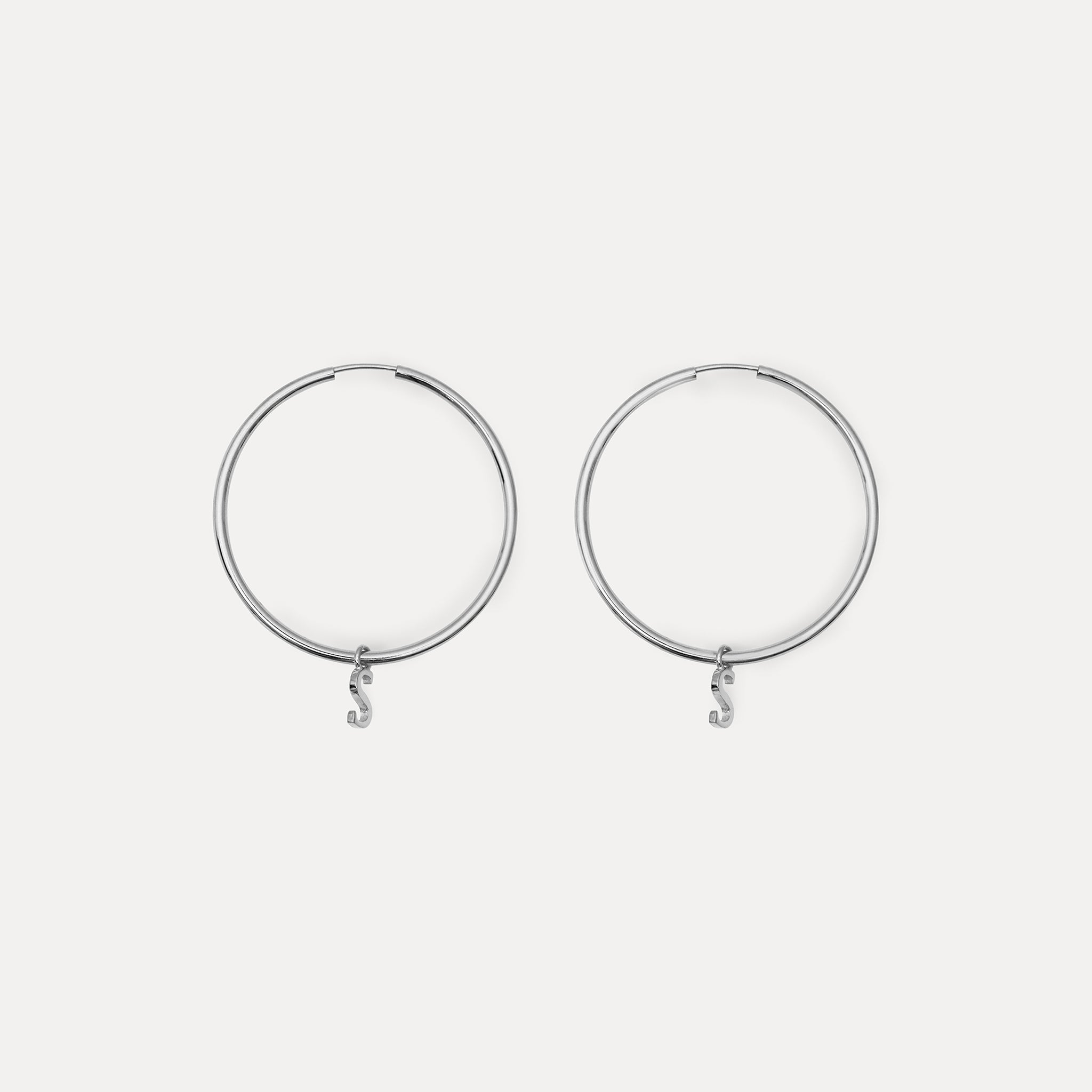 Mini Initial Hoop Earrings Big
