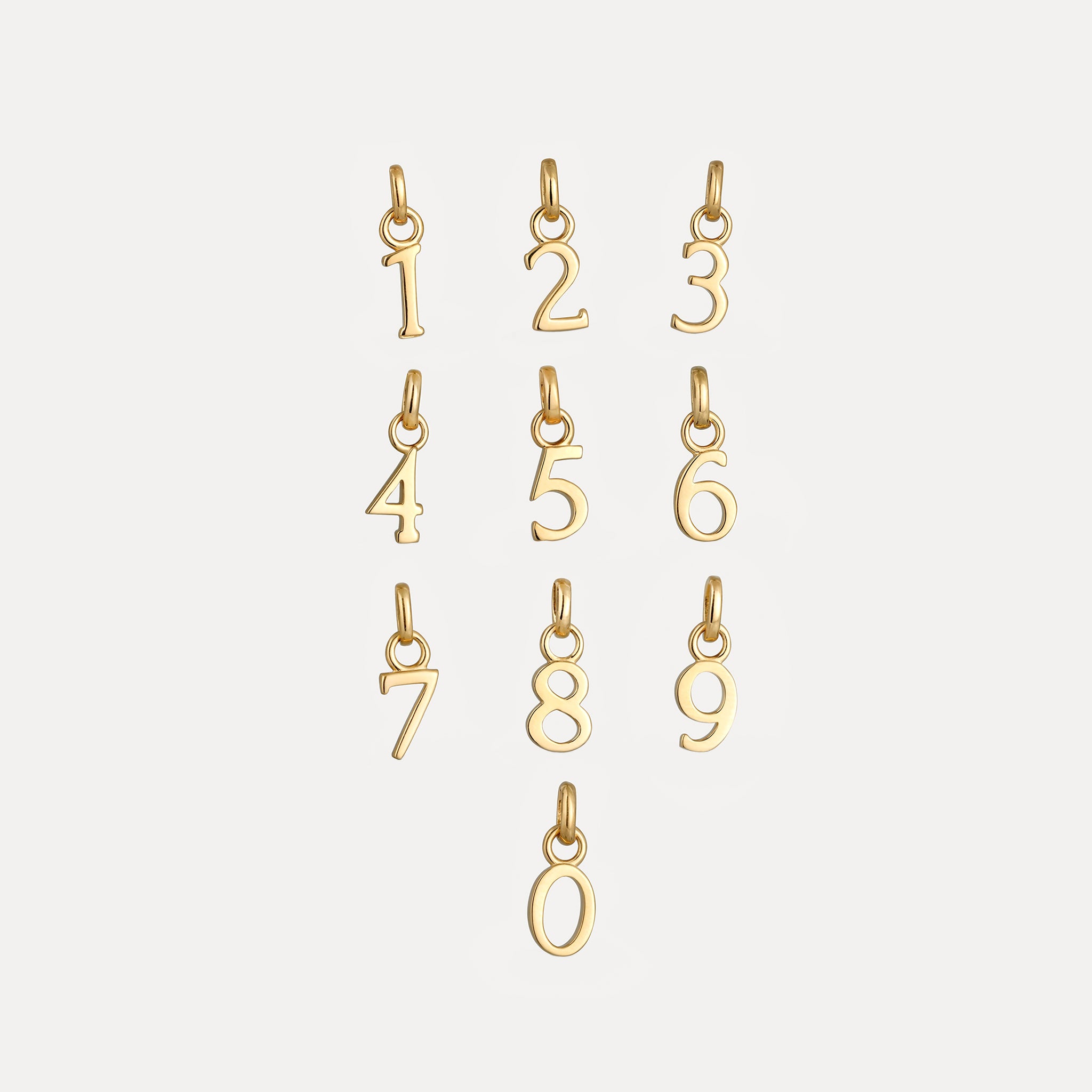 Mini Number Pendant | 14k Gold