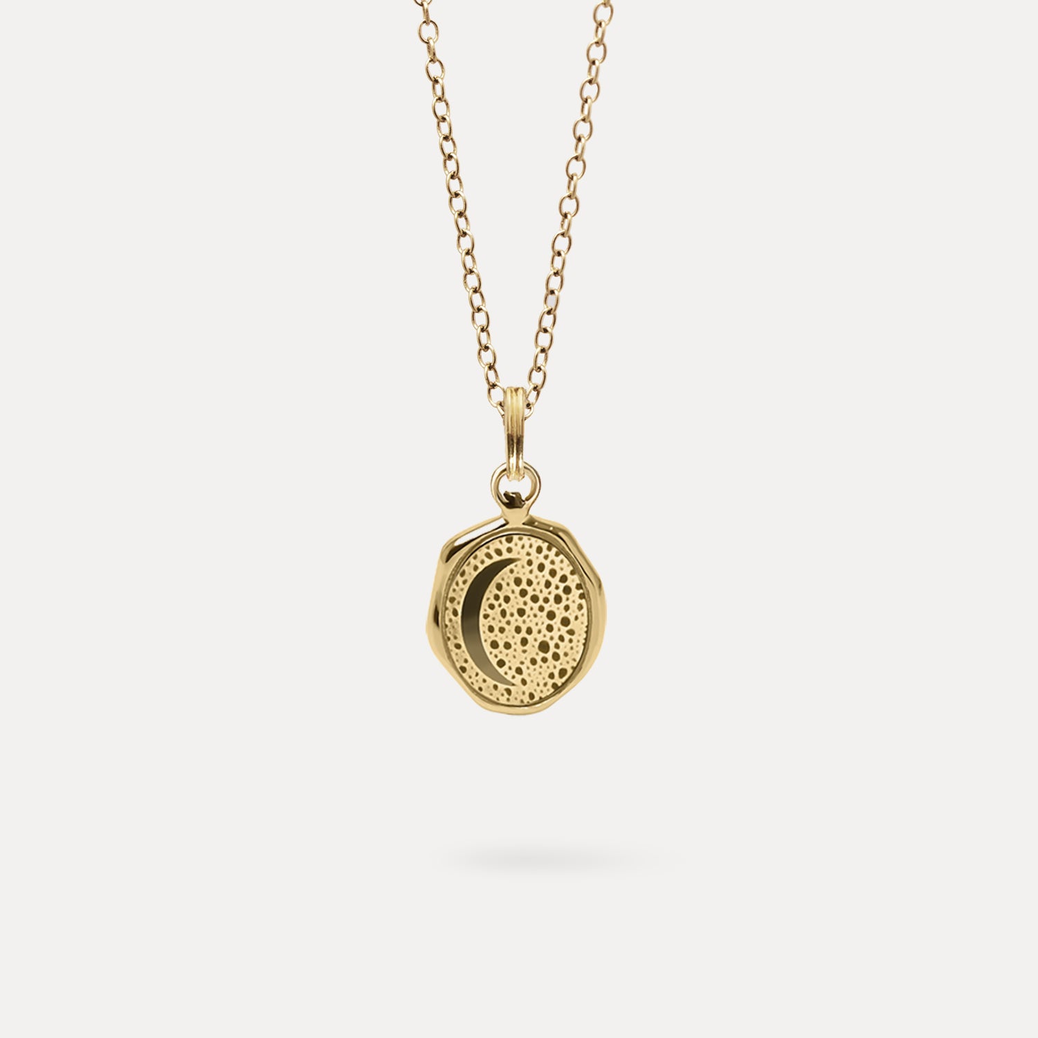 Moon Seal Necklace | 14k Gold