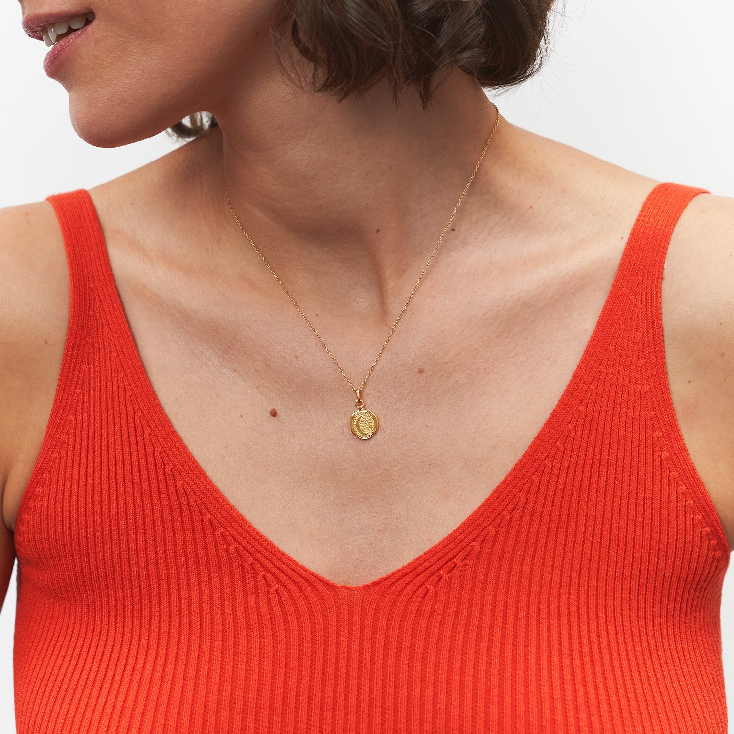 Moon Seal Pendant | 14k Gold