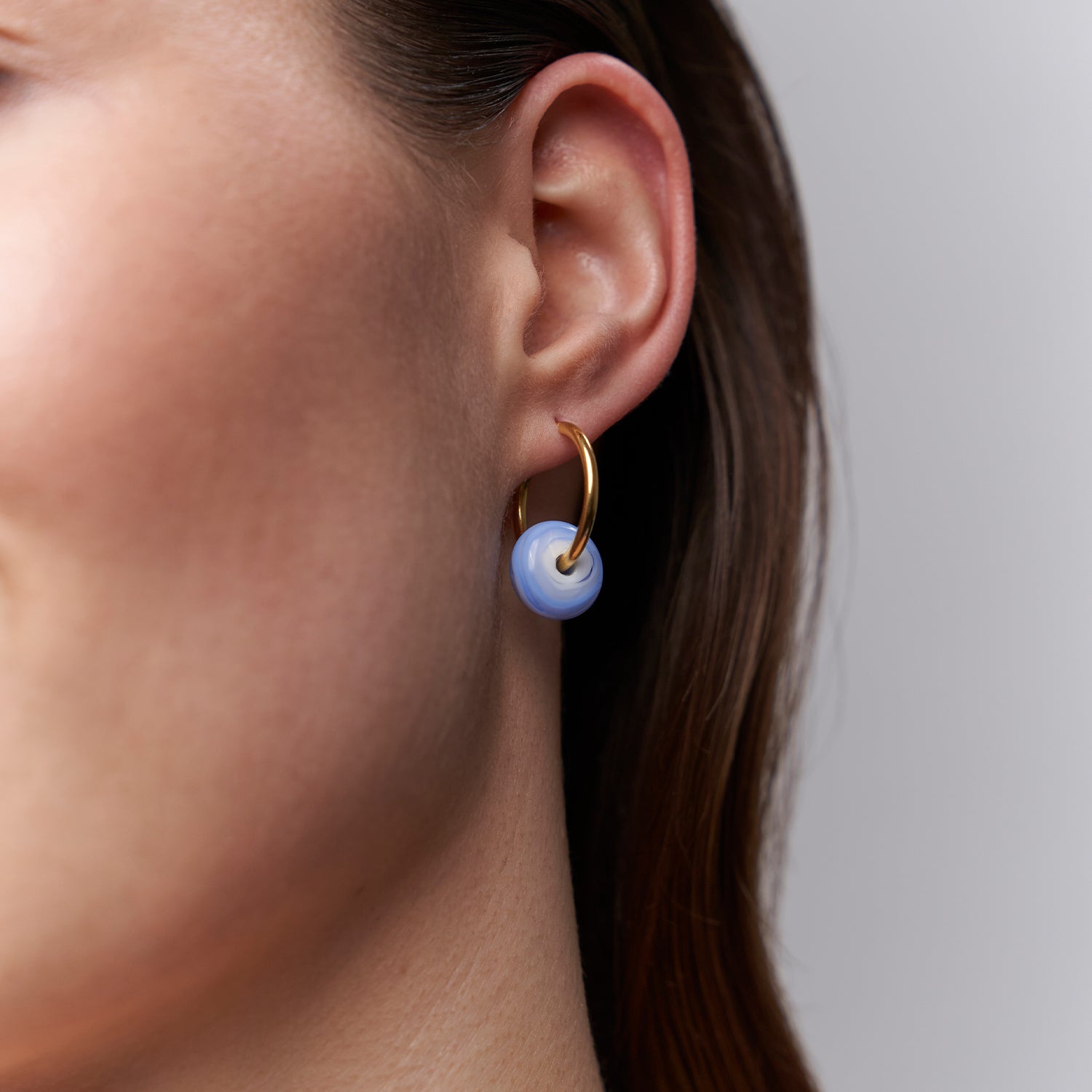 Rondella Murano Glass Candy Blue - Single