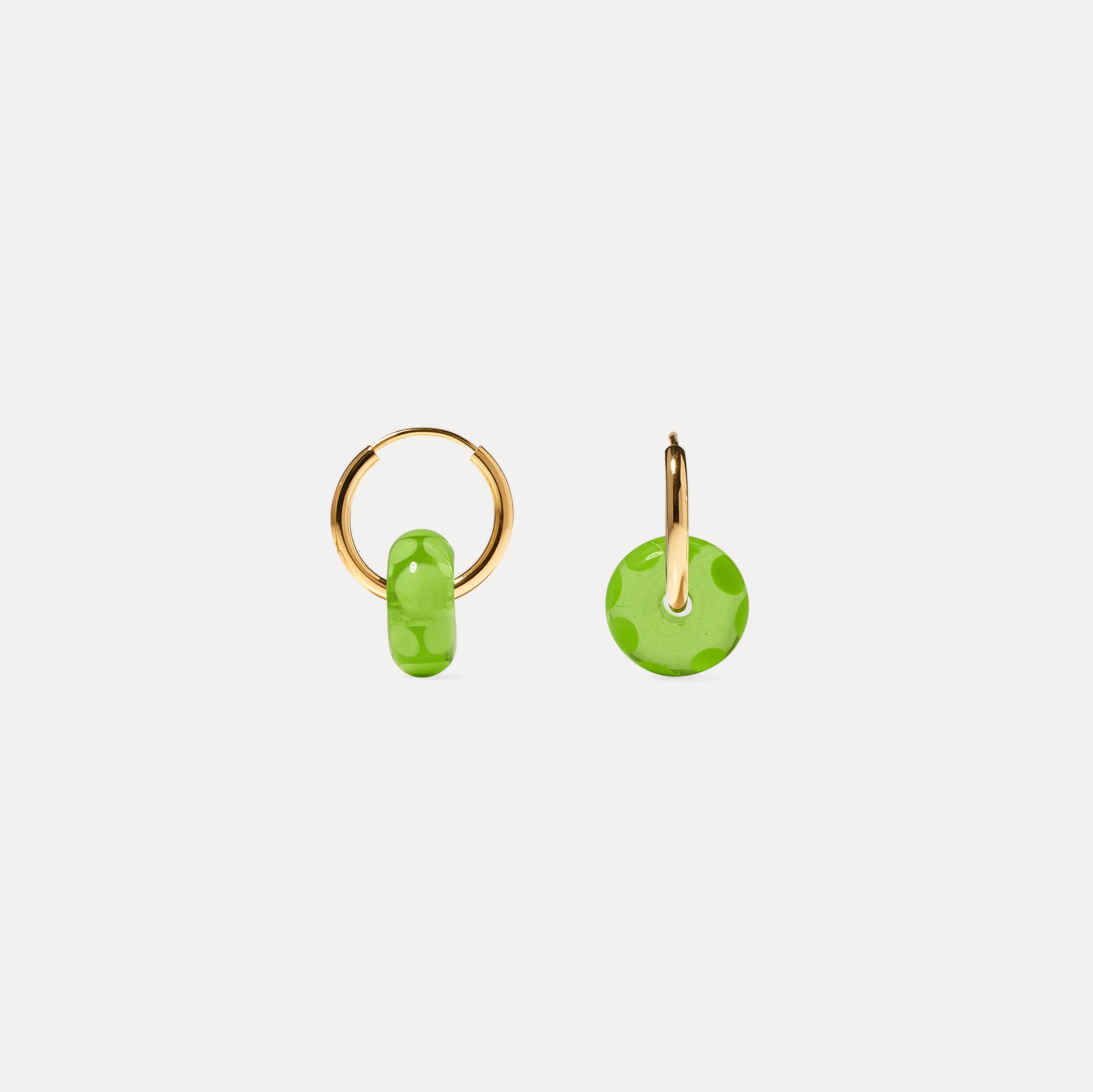Rondella Murano Glas Dotted Green