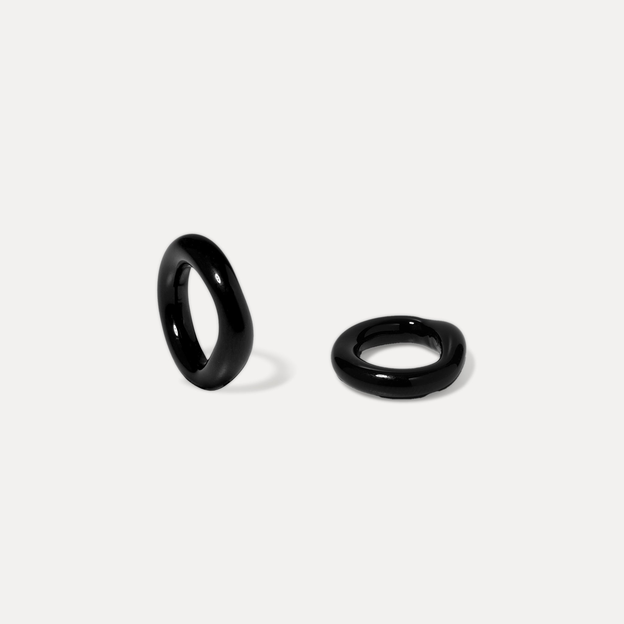 Anello Murano Glas Black