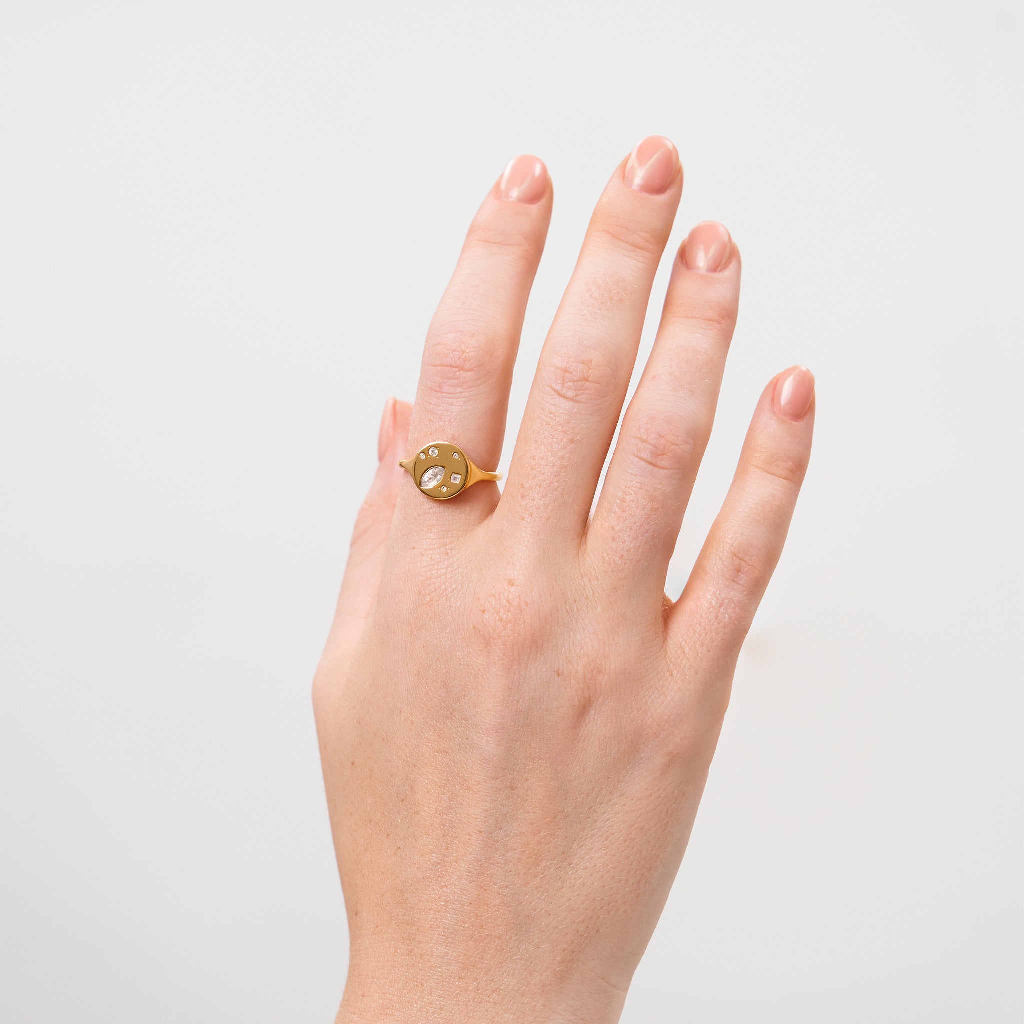 White Crystals Myriad Ring