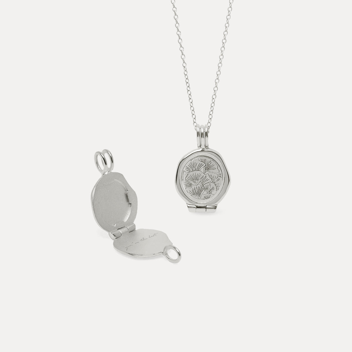 Nouveau Flower Seal Locket Necklace