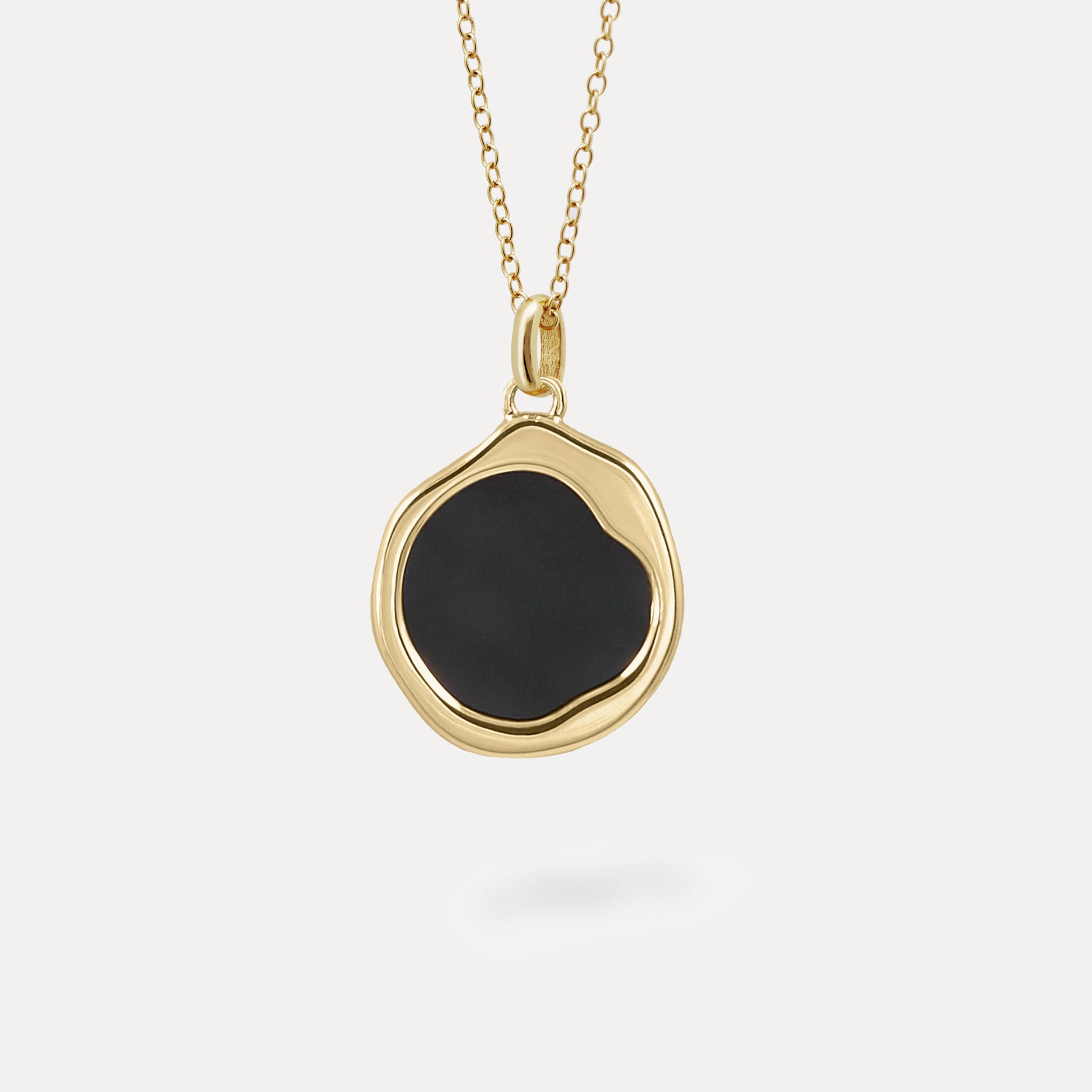 Onyx Organic Necklace | 14k Gold