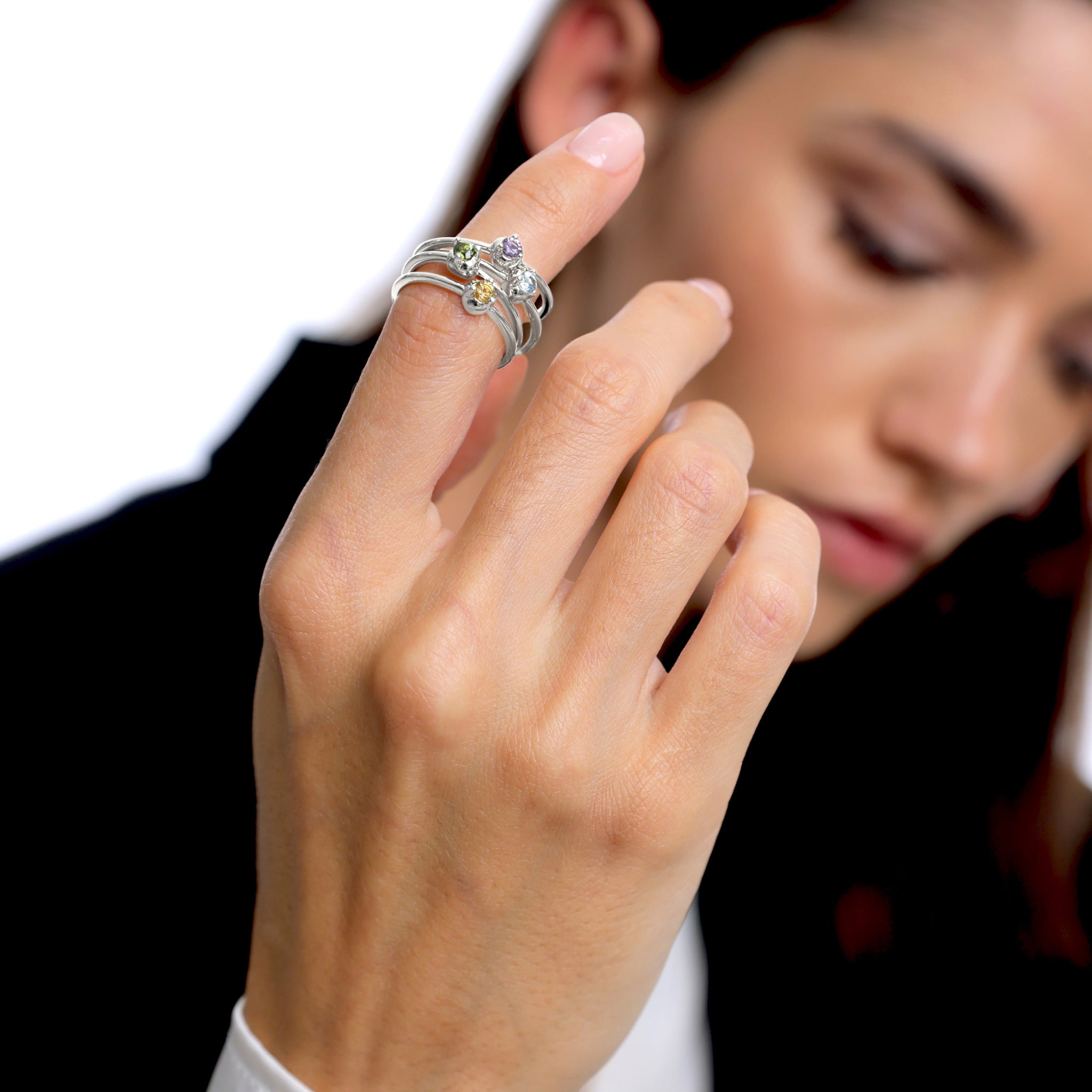 Mini Birthstone Ring 925 Silver