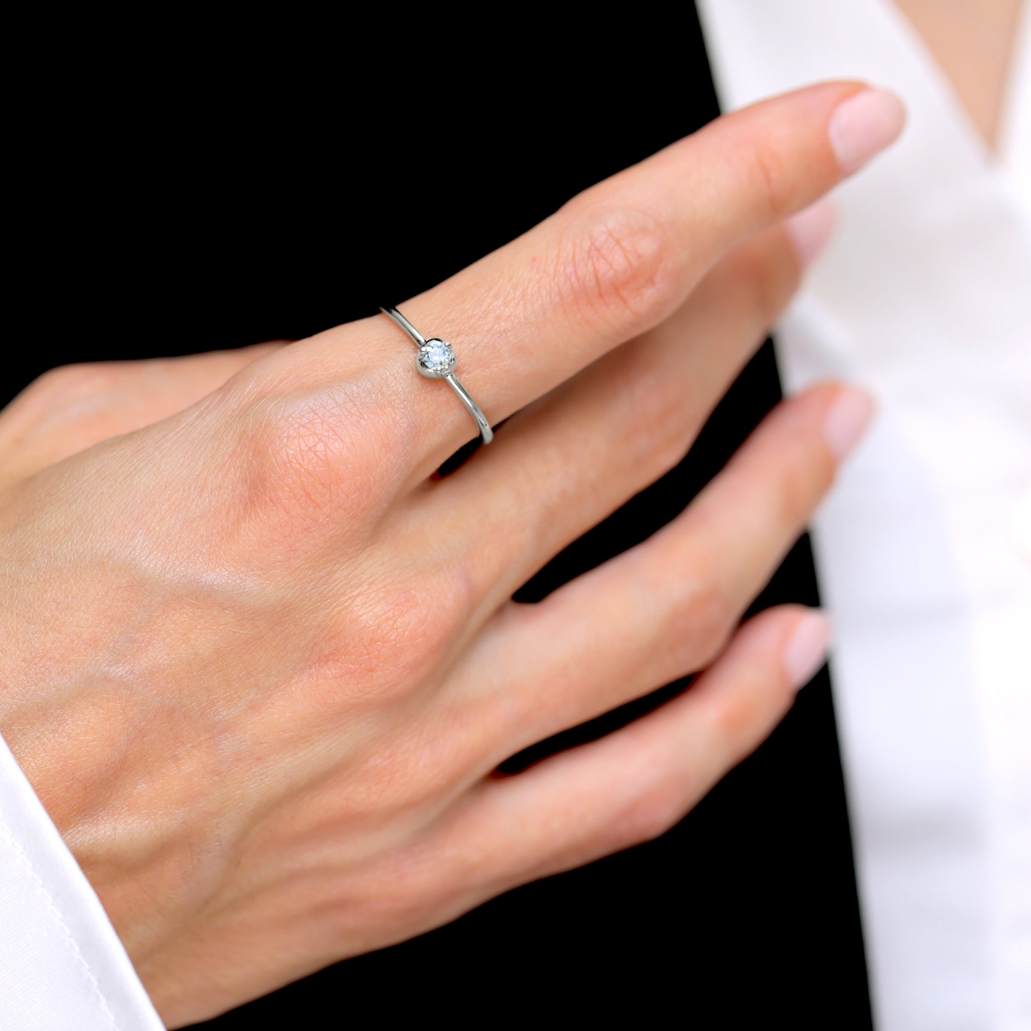 Mini Birthstone Ring 925 Silver