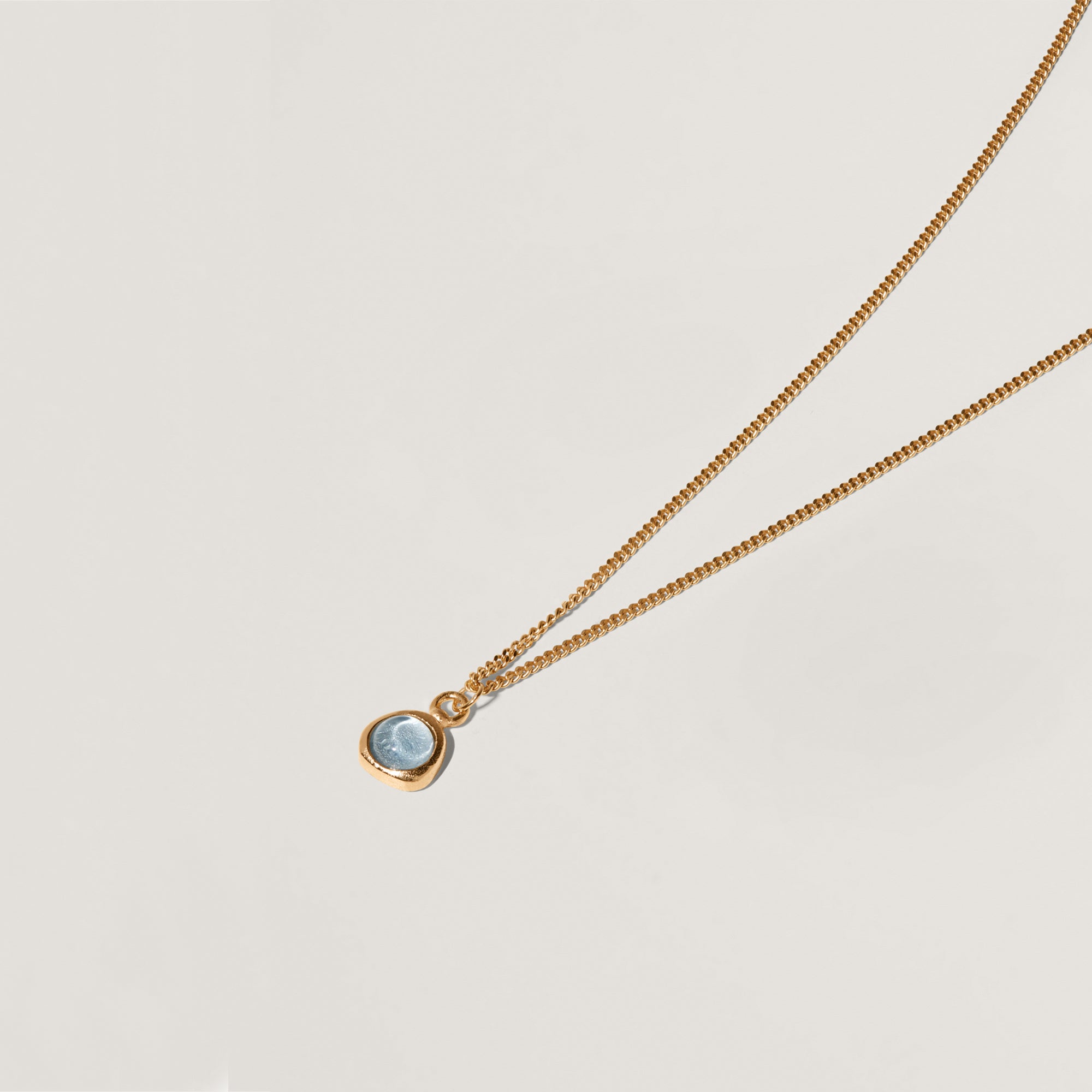 Aquamarine Stone Fluid Necklace