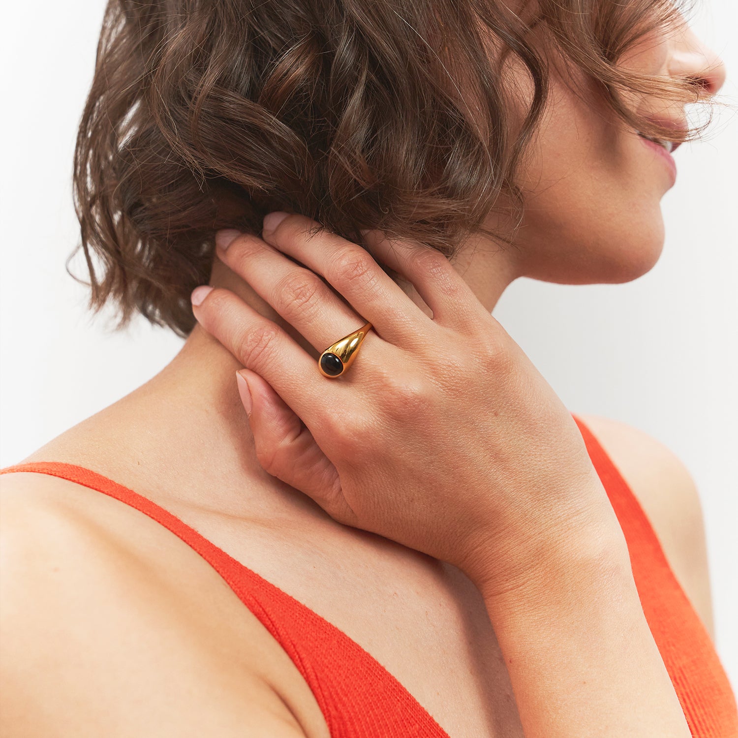 Onyx Eden Pea Ring | 14k Gold