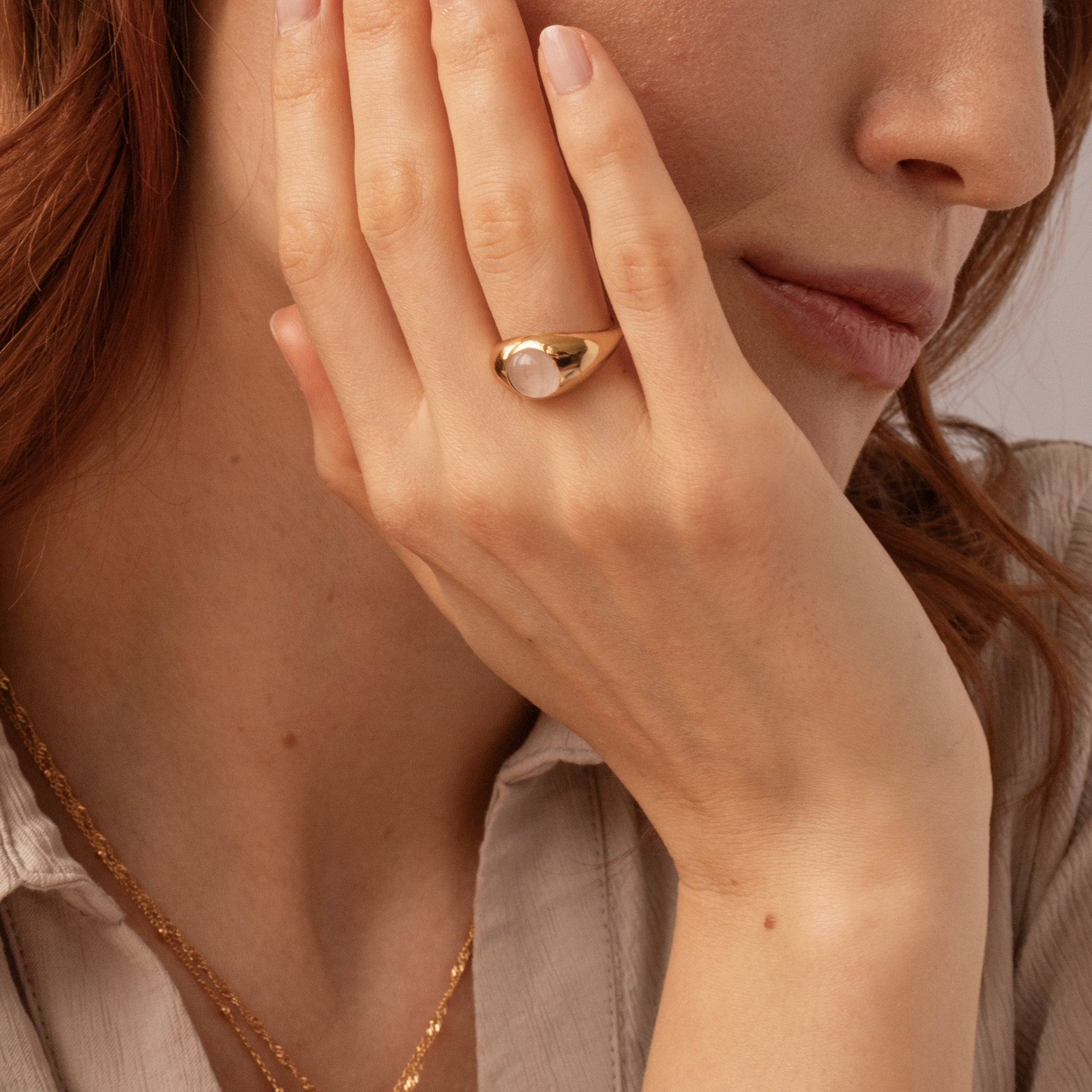 Rose Quartz Eden Pea Ring