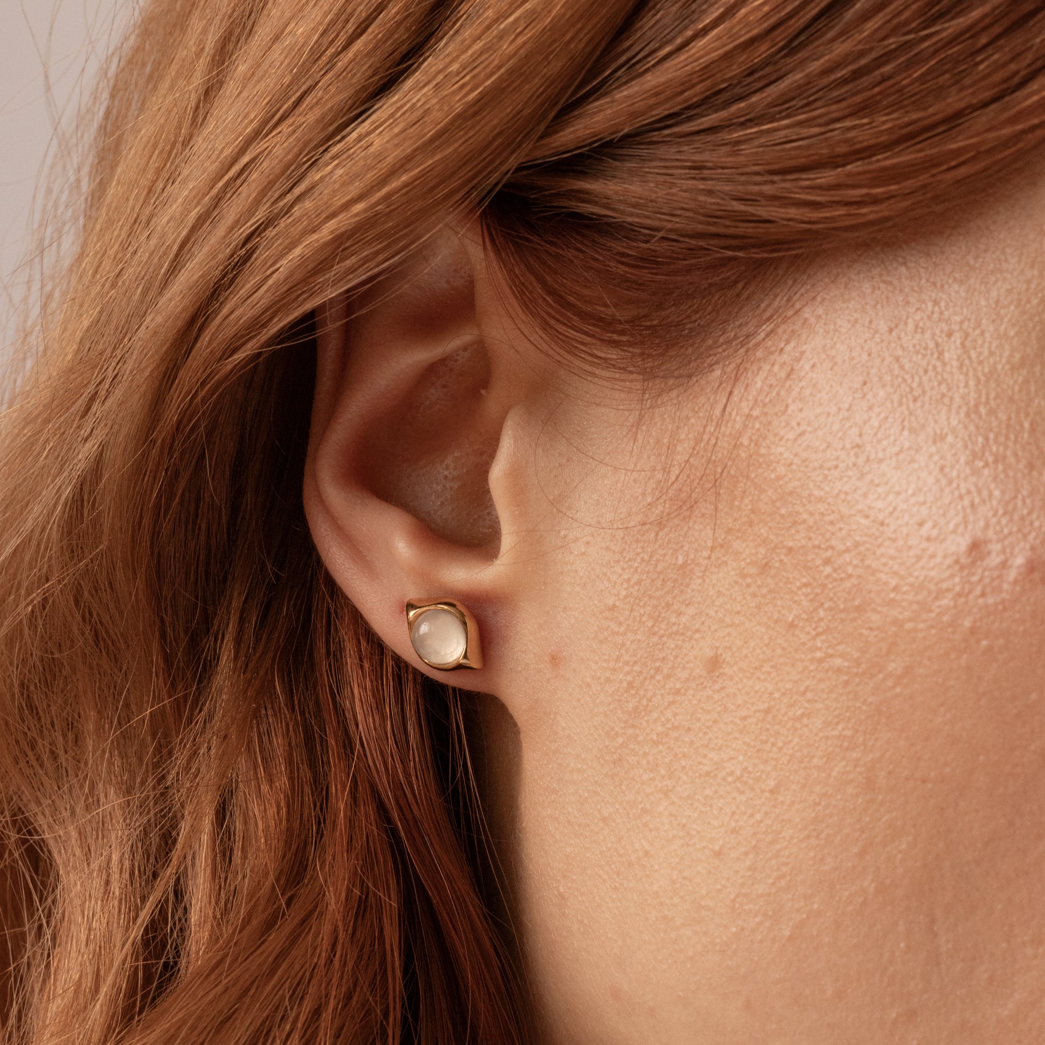 Rose Quartz Eden Pea Stud Earrings