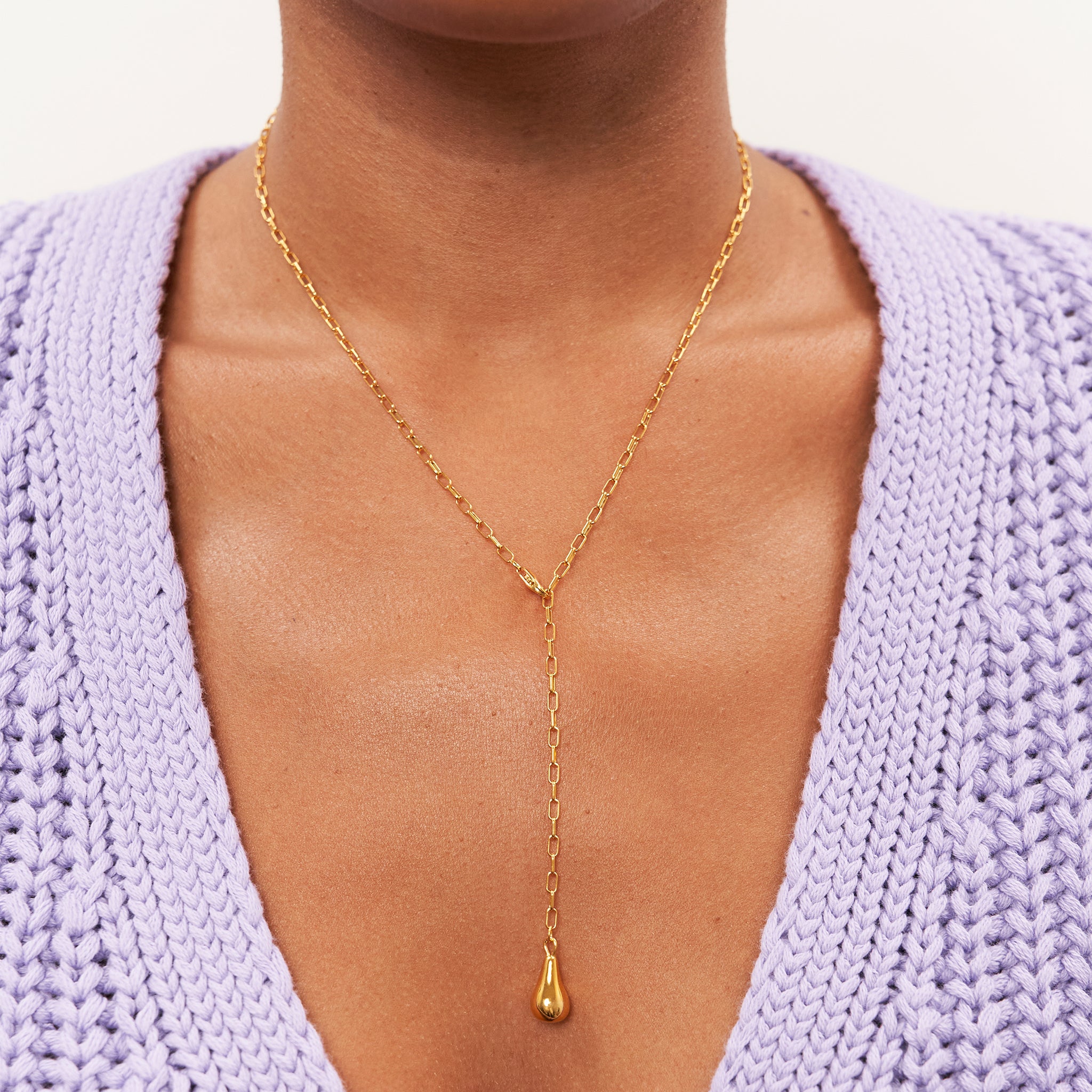 Eden Pear Lariat Necklace