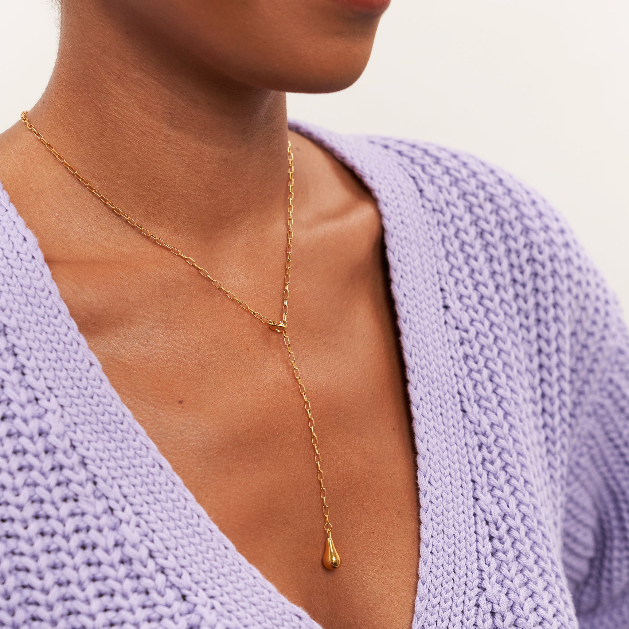 Eden Pear Lariat Necklace