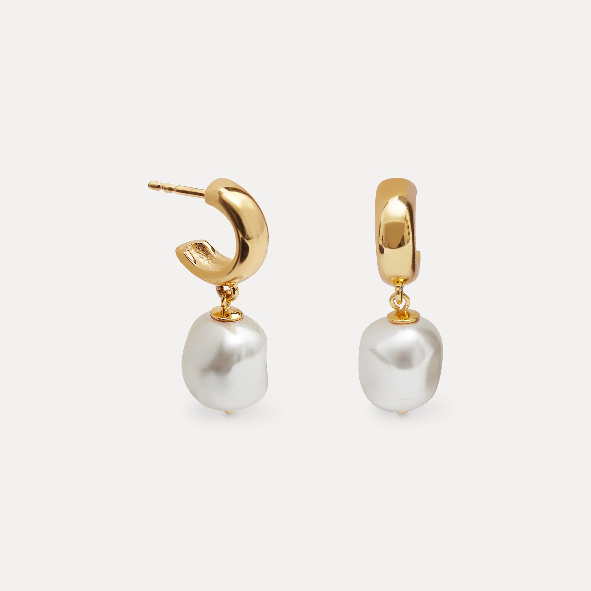 Pearl Bold Hoop Earrings