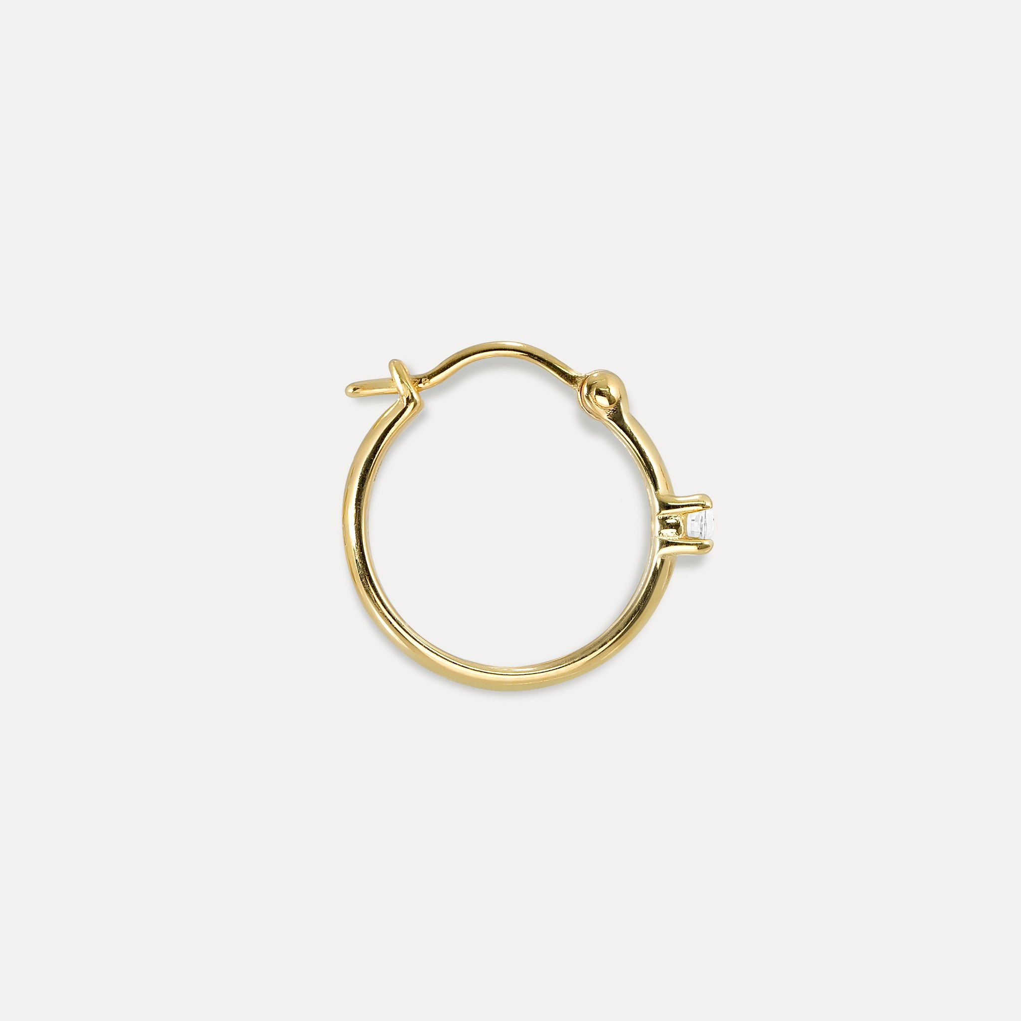 Diamond Point of Light Hoop Earrings - Single | 14k Gold