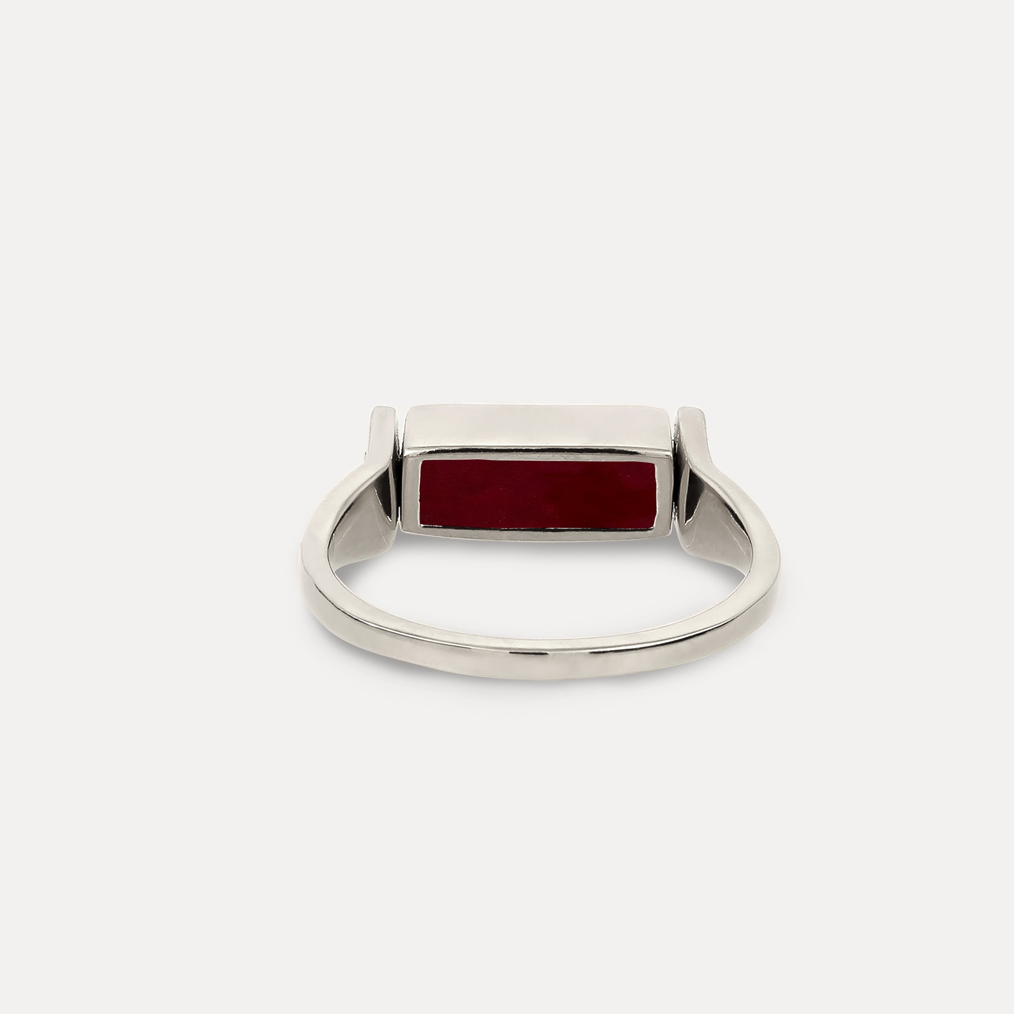 Sapphire Engravable Brick Flip Ring