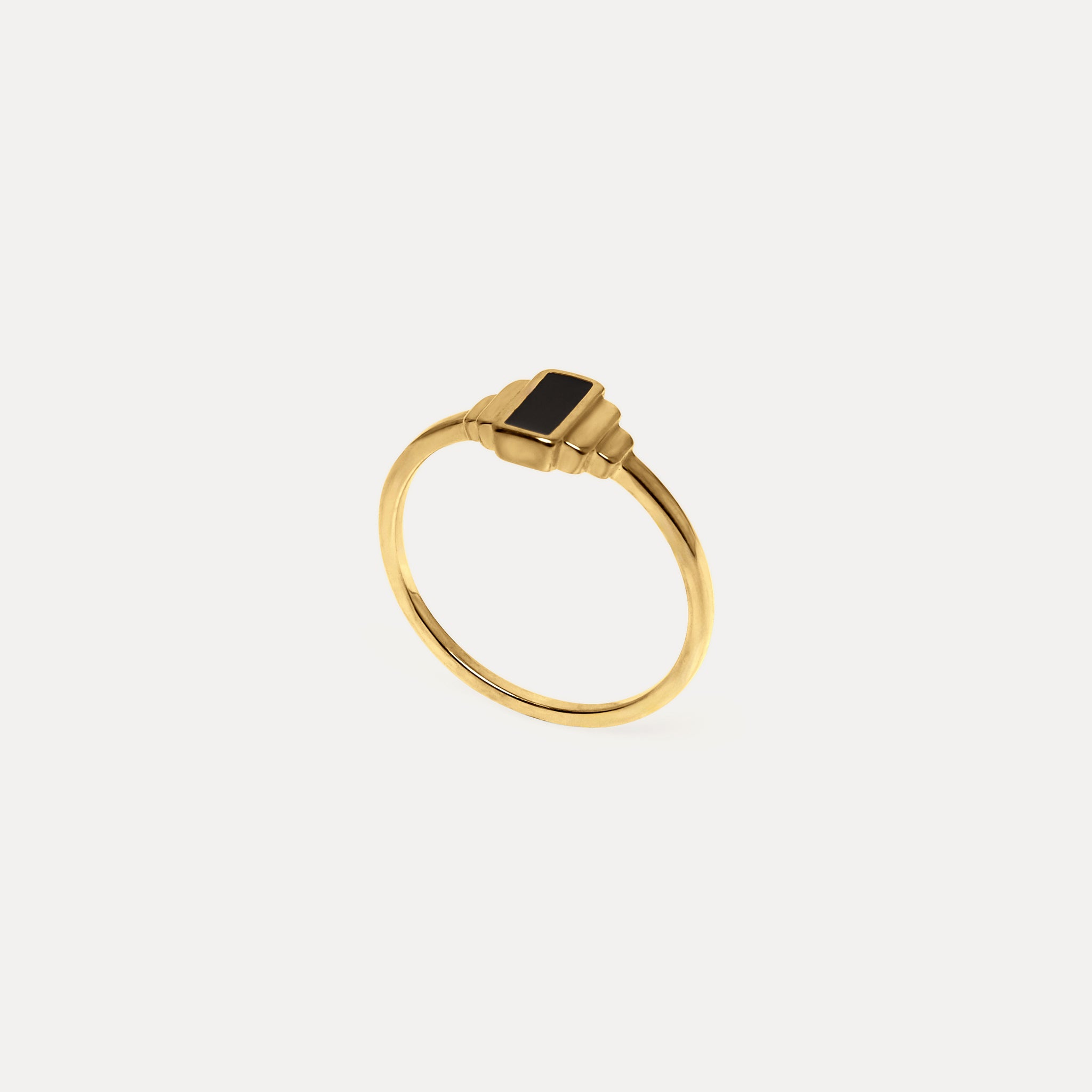 Retro Enamel Ring Black