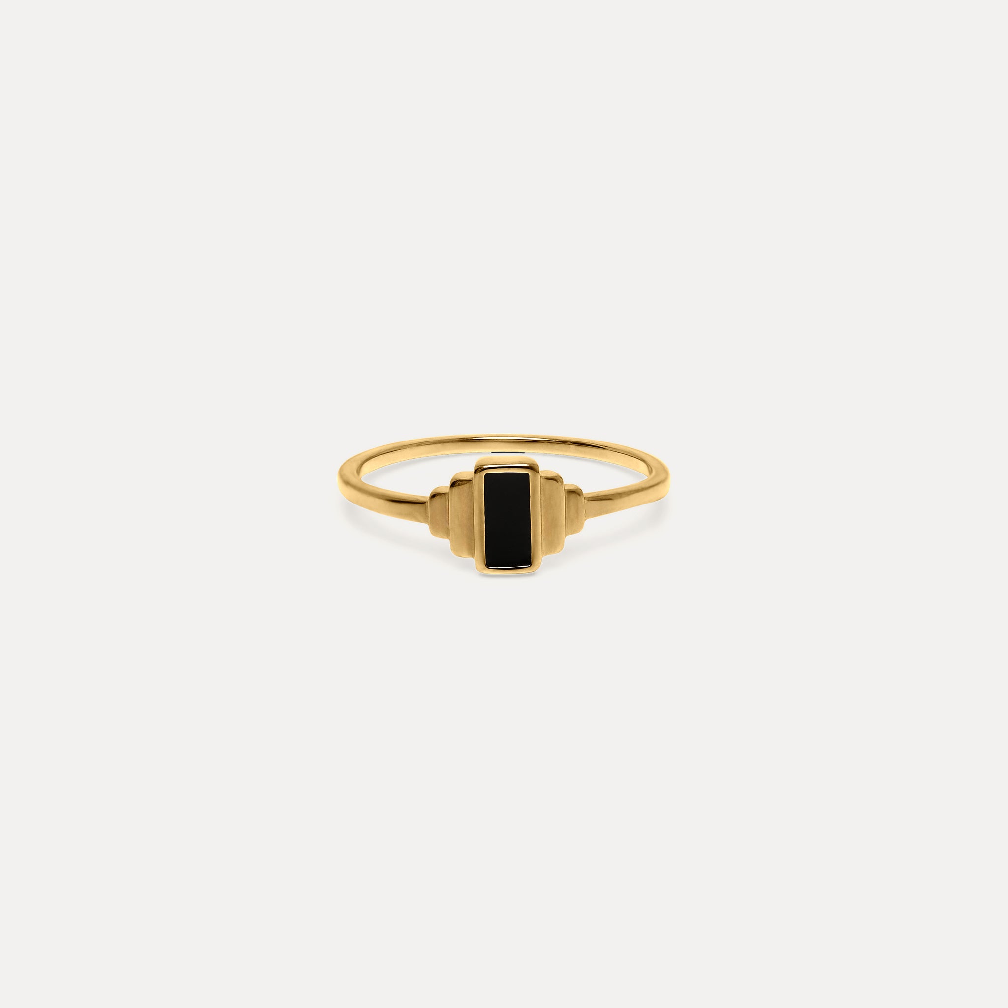 Black Enamel Retro Ring
