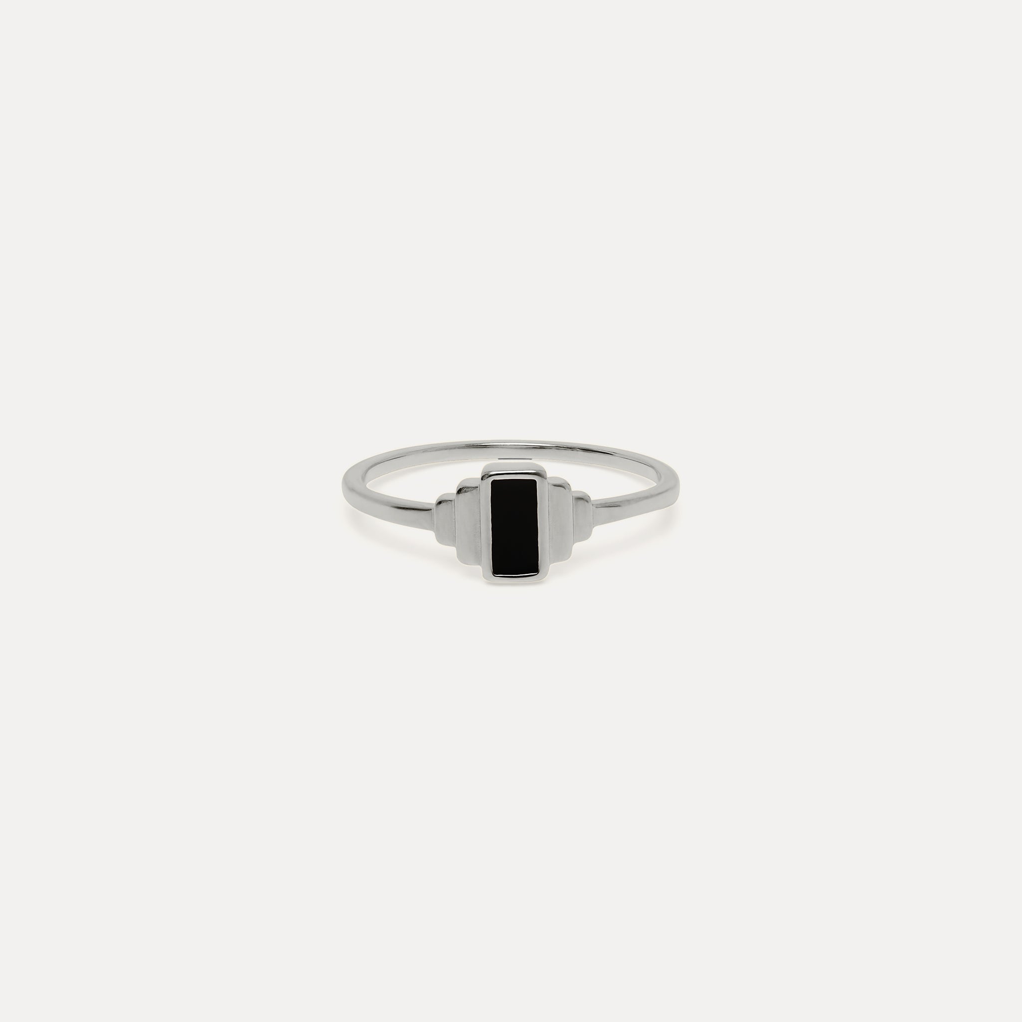 Retro Enamel Ring Black