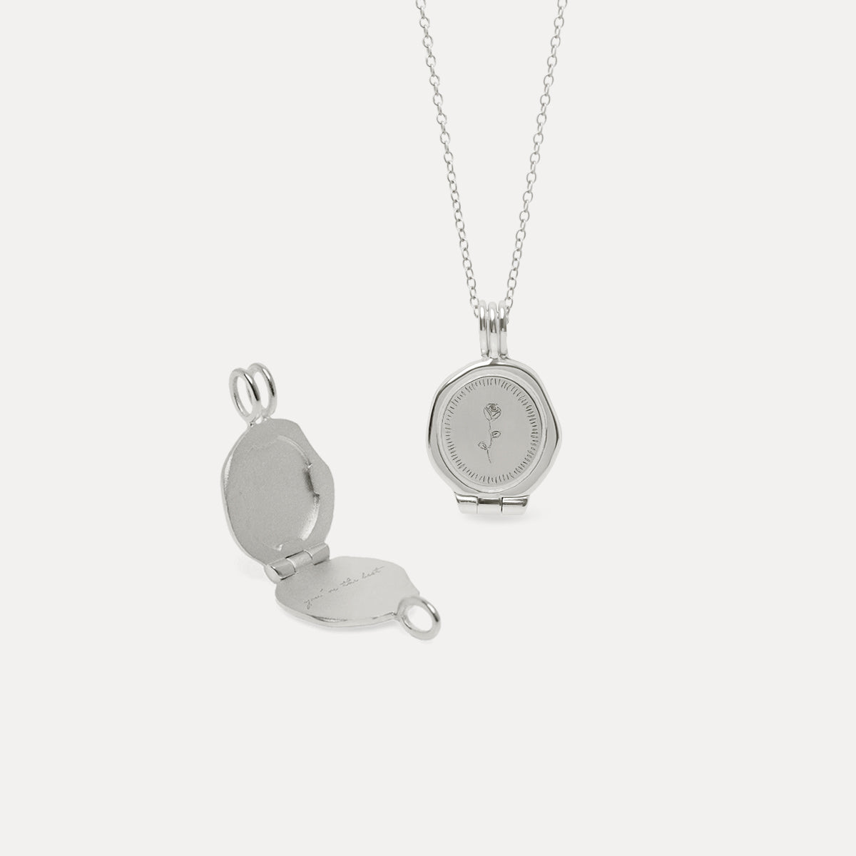 Rose Seal Locket Necklace