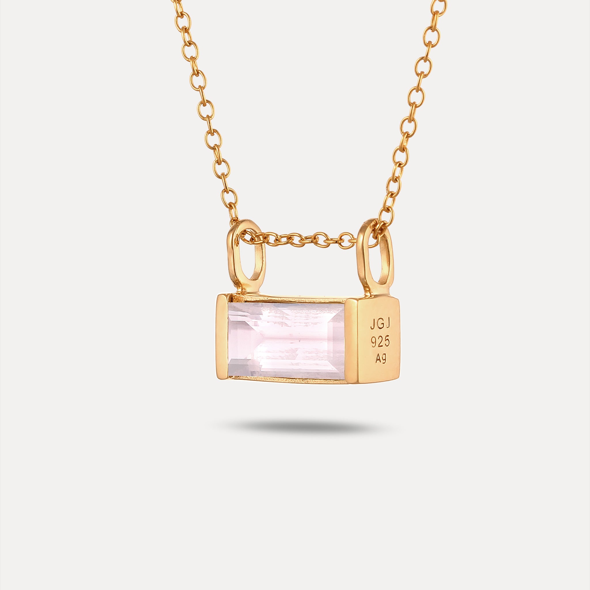 Rose Quartz Balance Baguette Pendant