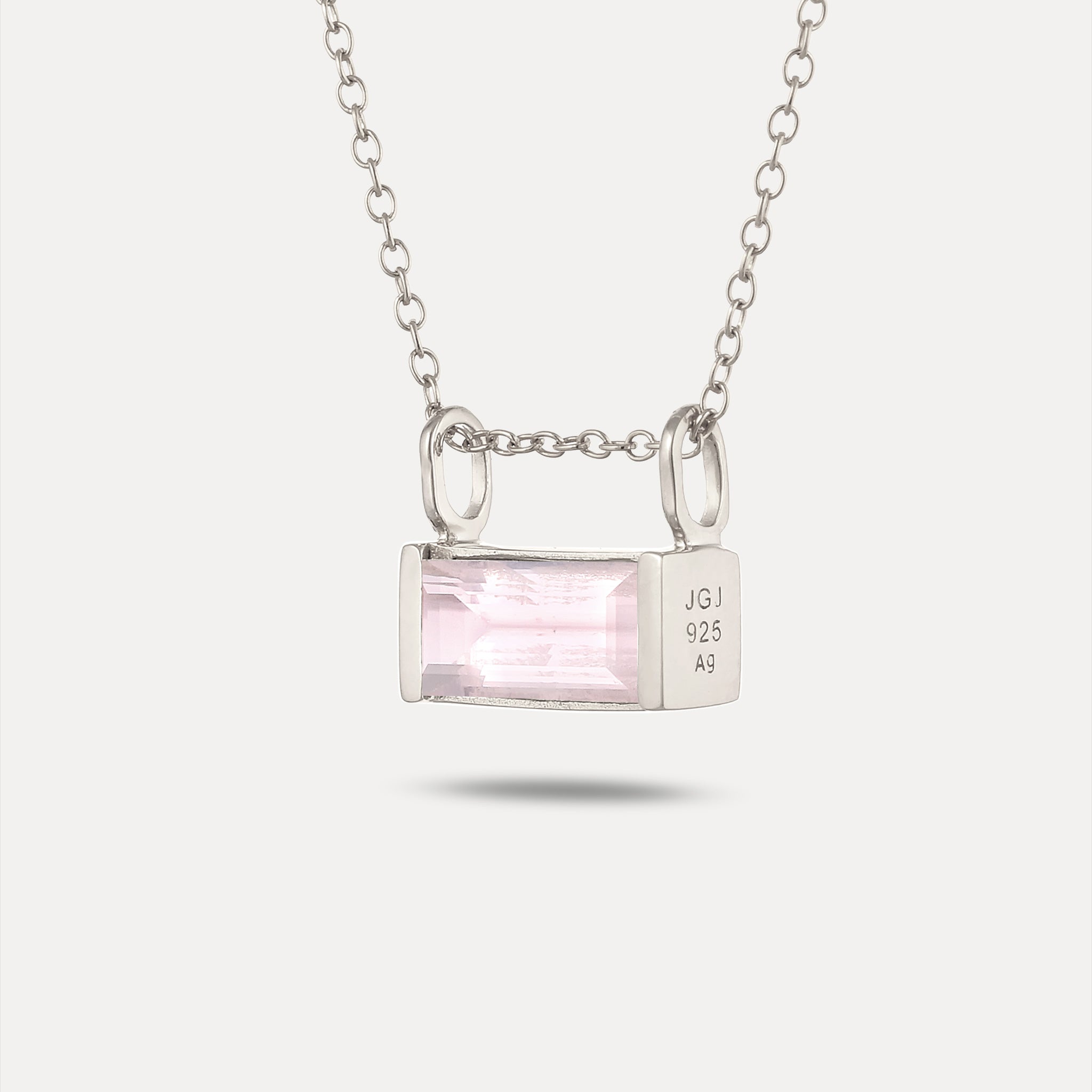 Rose Quartz Balance Baguette Pendant