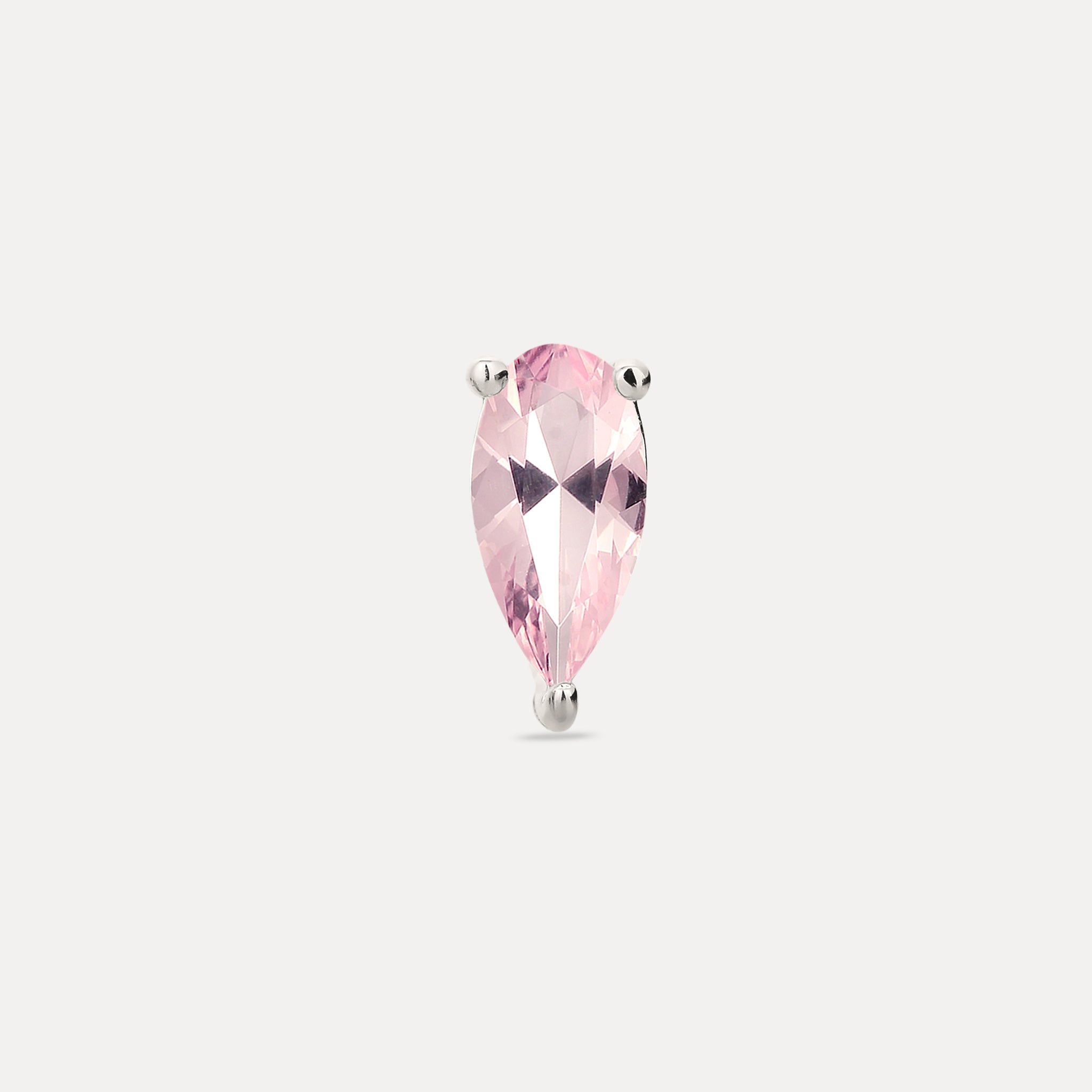 Rose Quartz Balance Drop Stud Earring - Single
