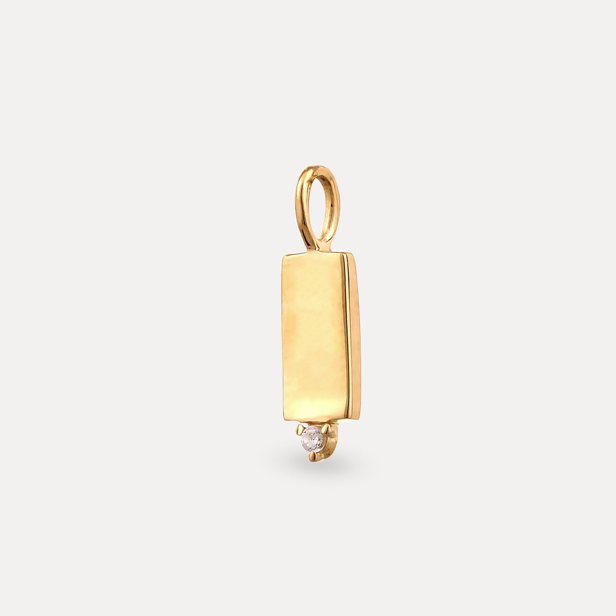 Sapphire Brick Tag Pendant
