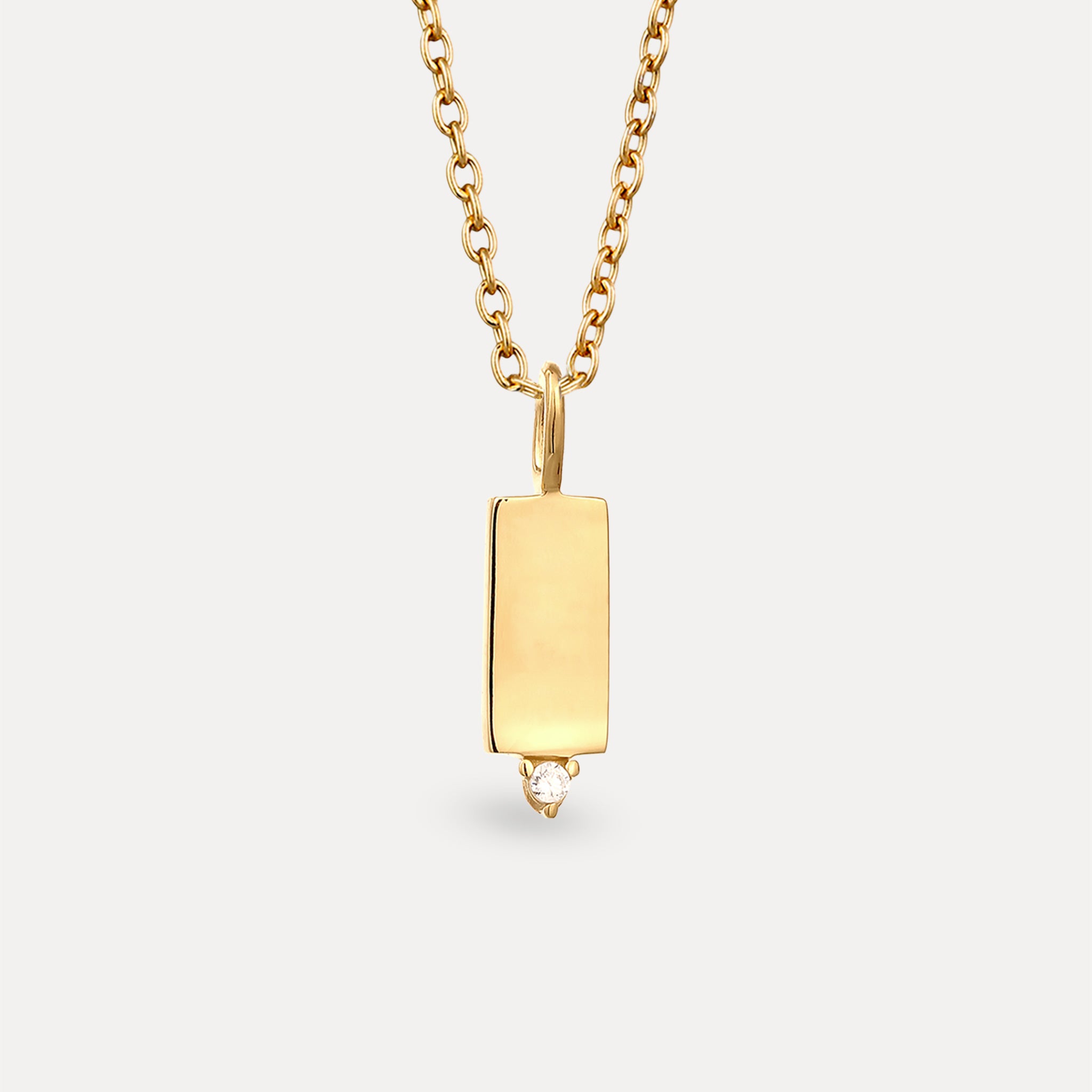 Sapphire Brick Tag Pendant