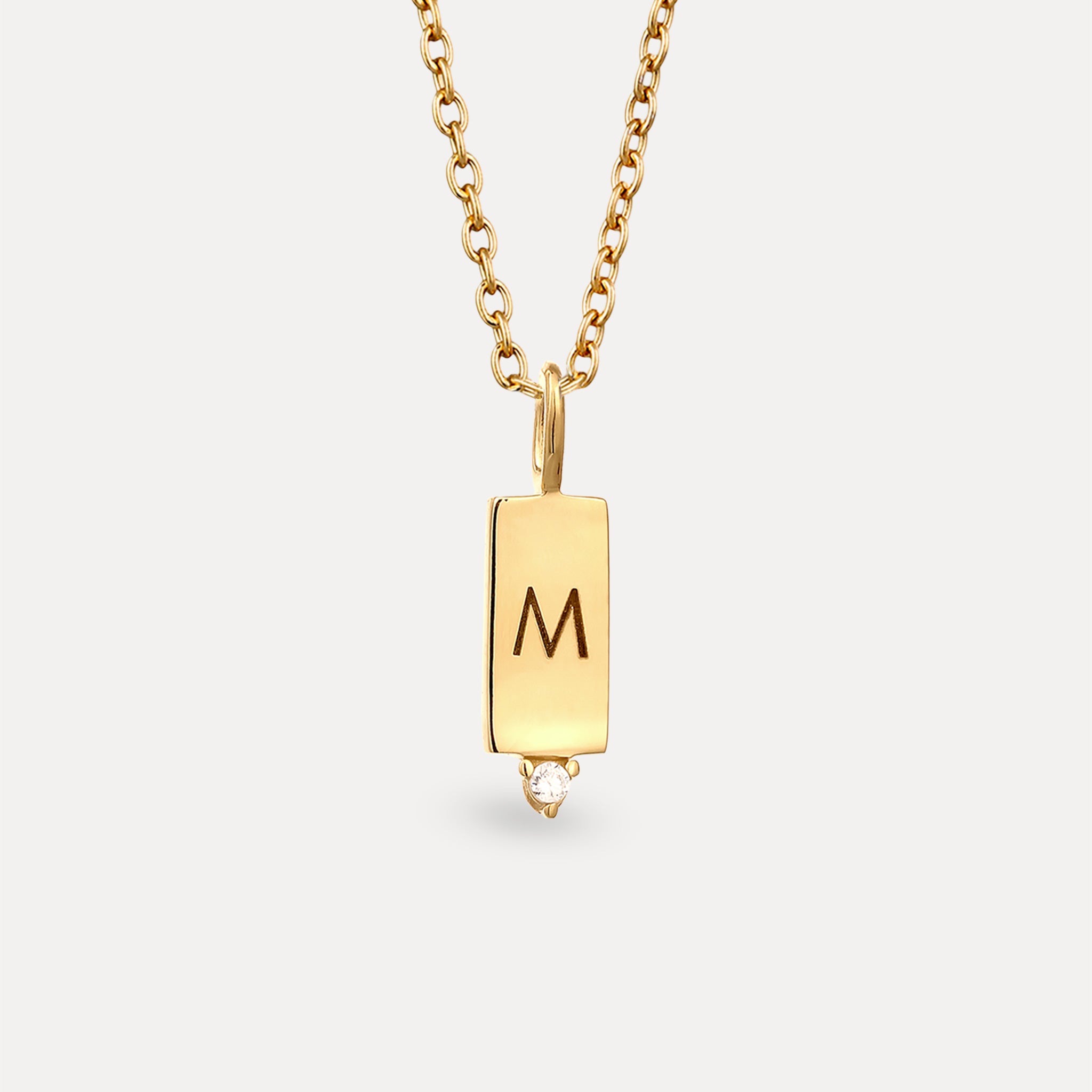 Saphir Engravable Brick Tag Anhänger