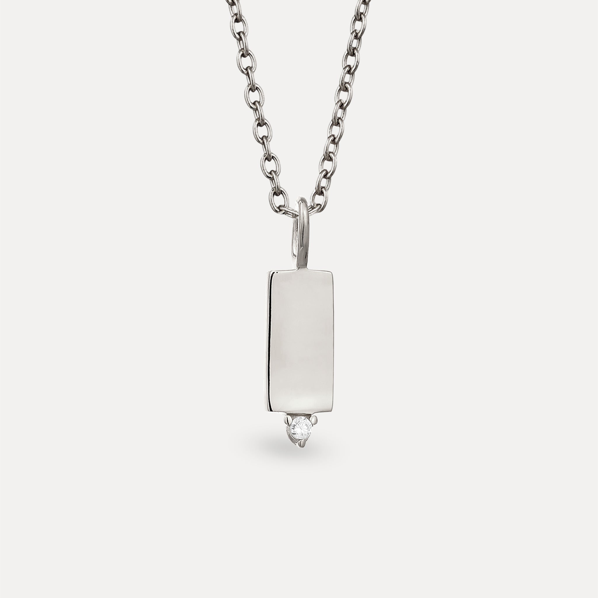 Sapphire Brick Tag Pendant