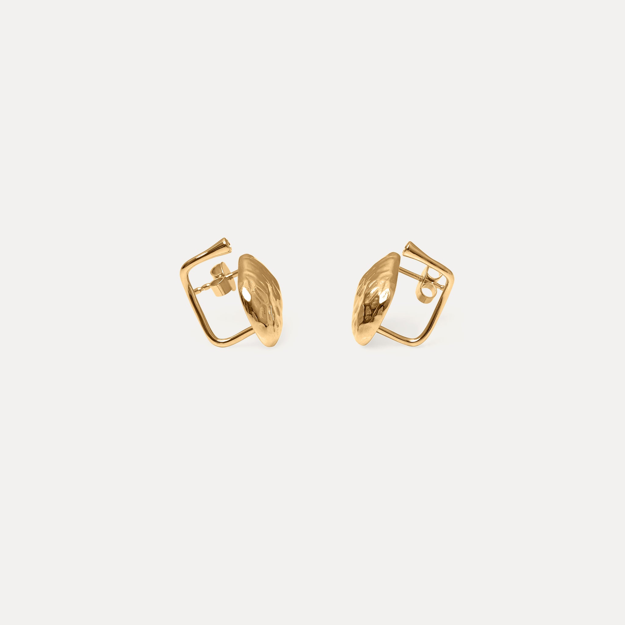 White Sapphire Textured Earrings